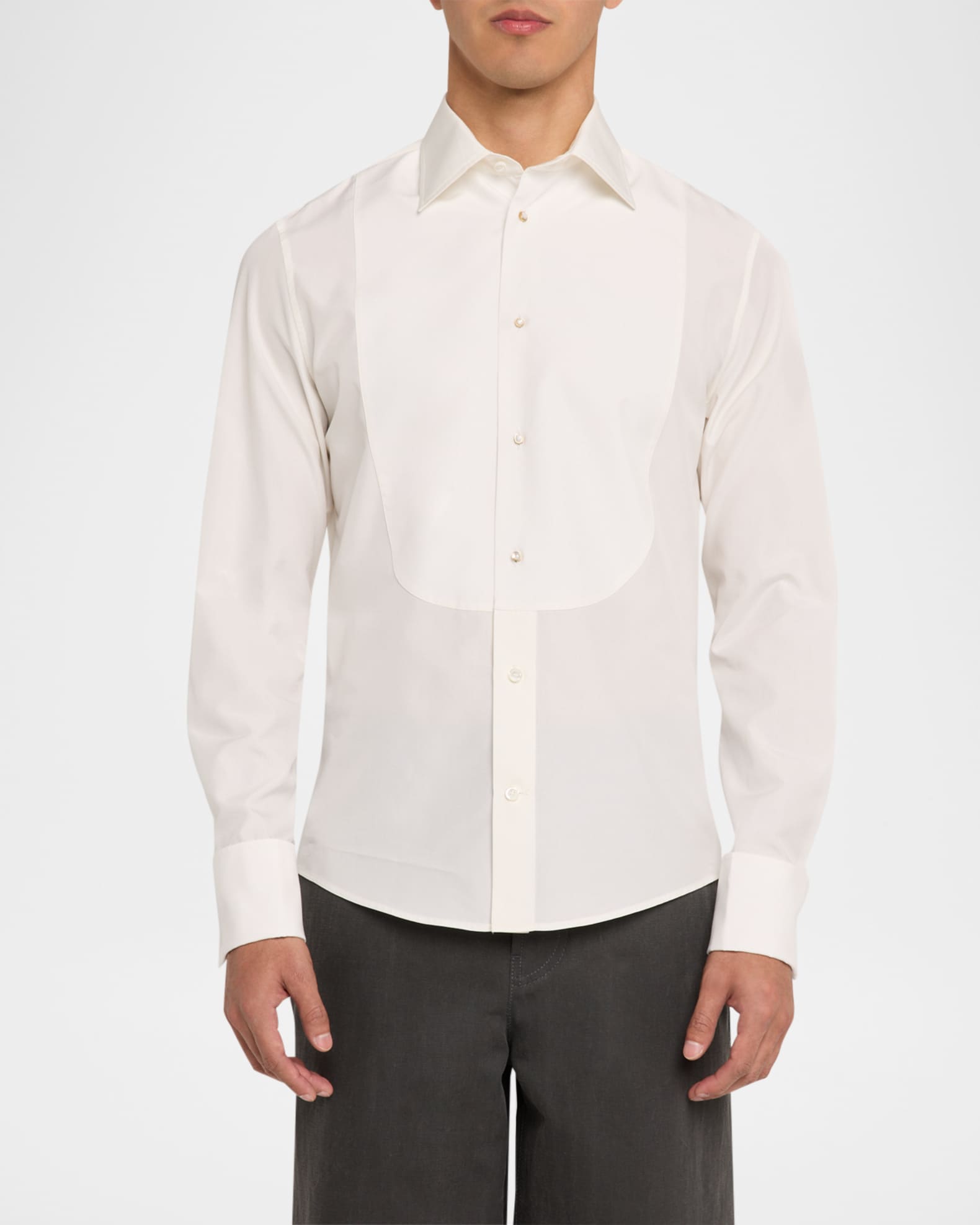 Burberry♪SALE♪8015654 Burberry Men's Cotton-Silk Tuxedo Shirt | Neiman Marcus