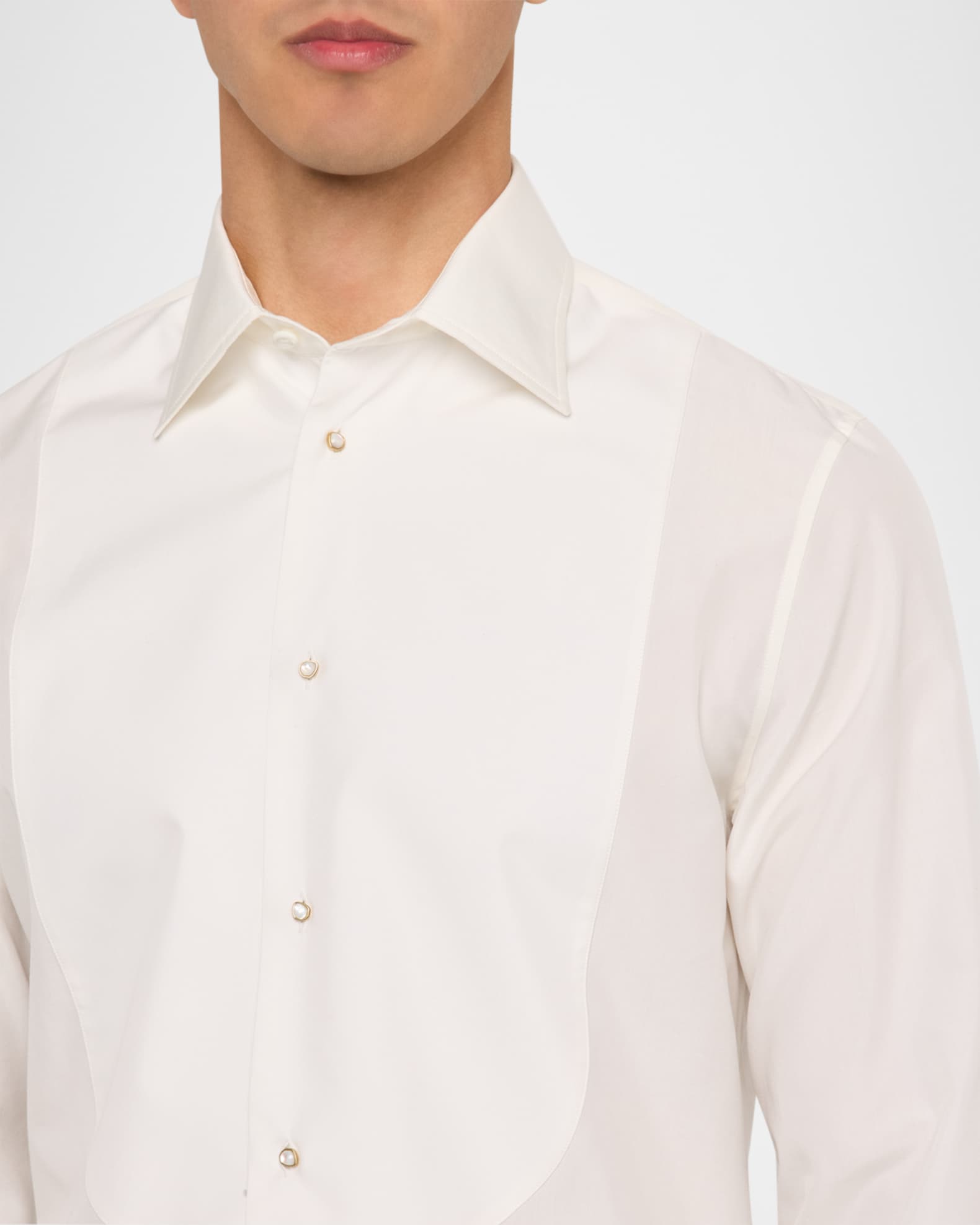 Burberry♪SALE♪8015654 Burberry Men's Cotton-Silk Tuxedo Shirt | Neiman Marcus
