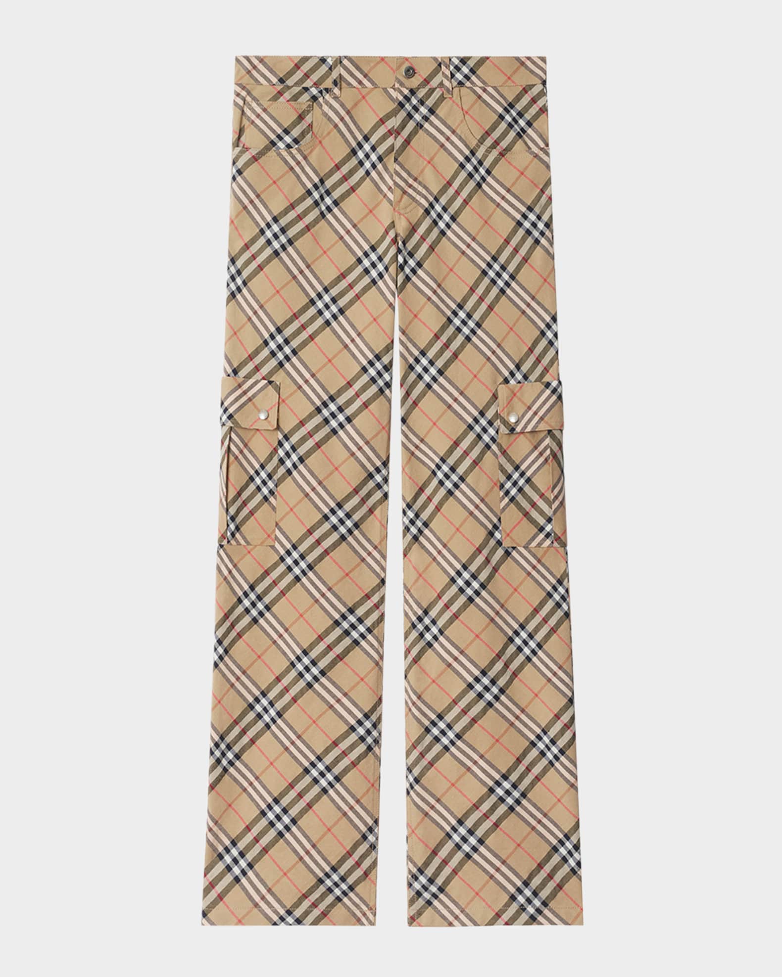 Men's Check Cargo Trousers 0