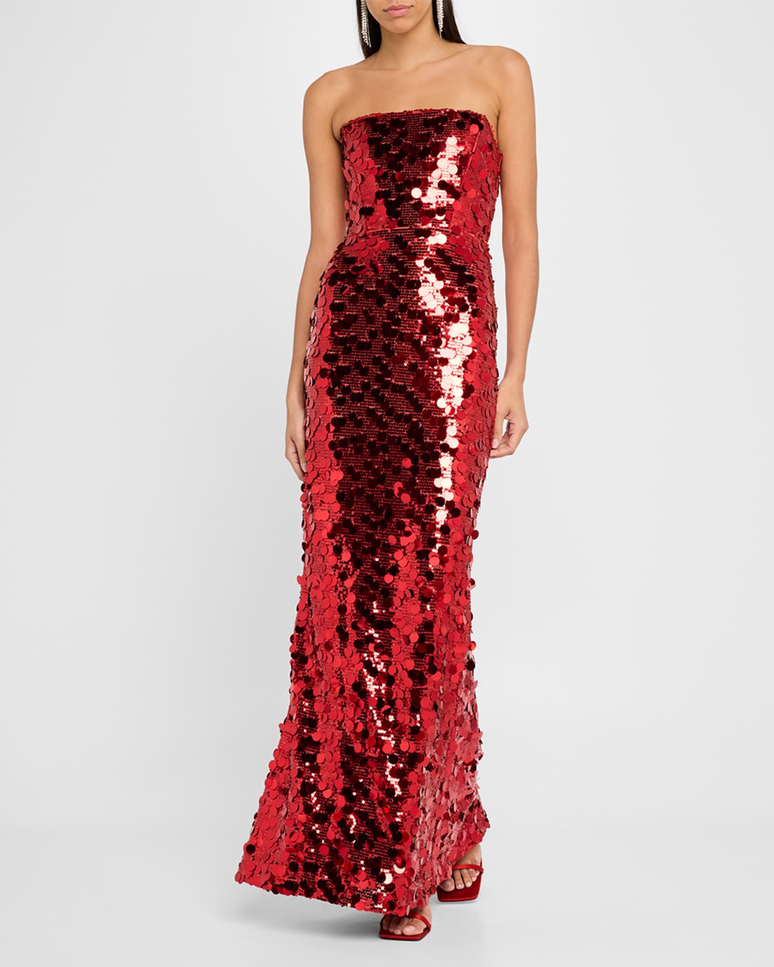 Bronx and Banco Farah Strapless Sequin Column Gown Neiman Marcus