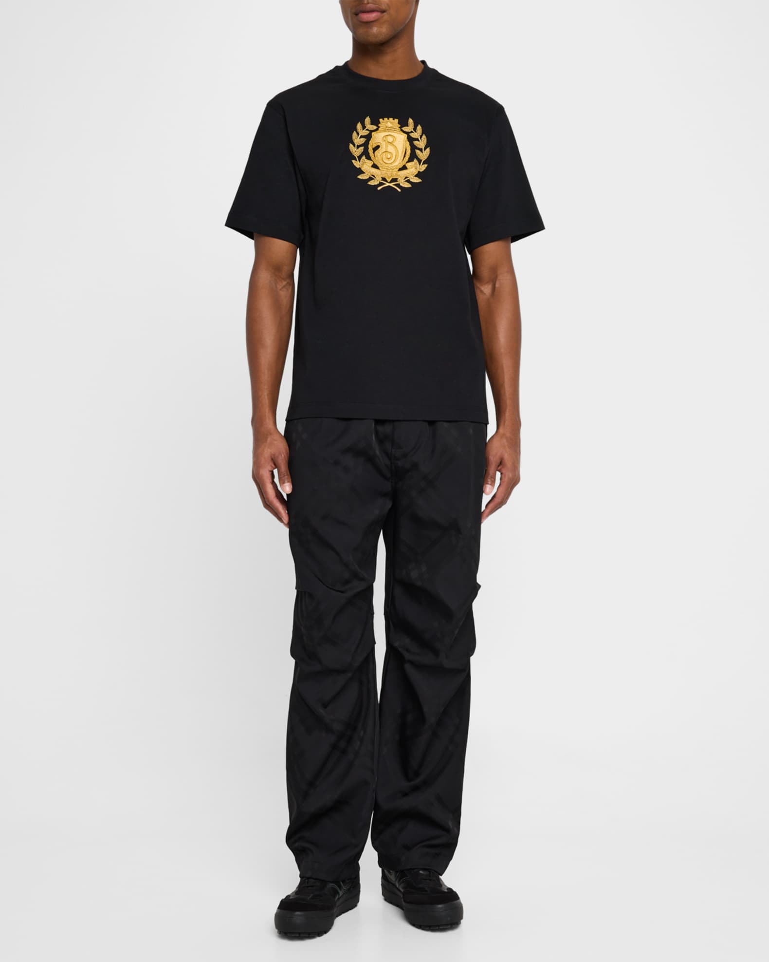 Men's Tonal Check Pull-On Trousers - Thumbnail 2