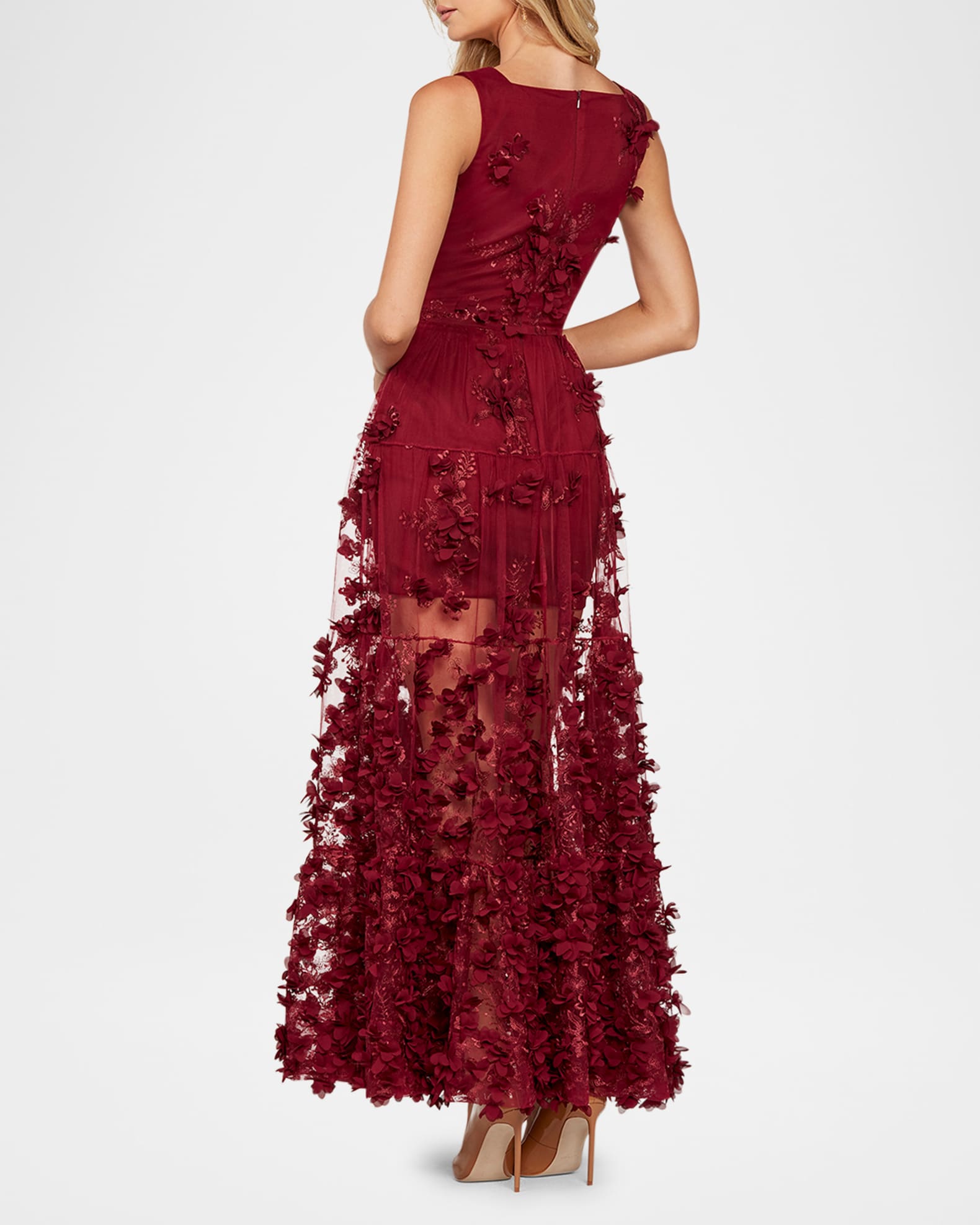 Kate Embroidered Floral Applique Gown 1