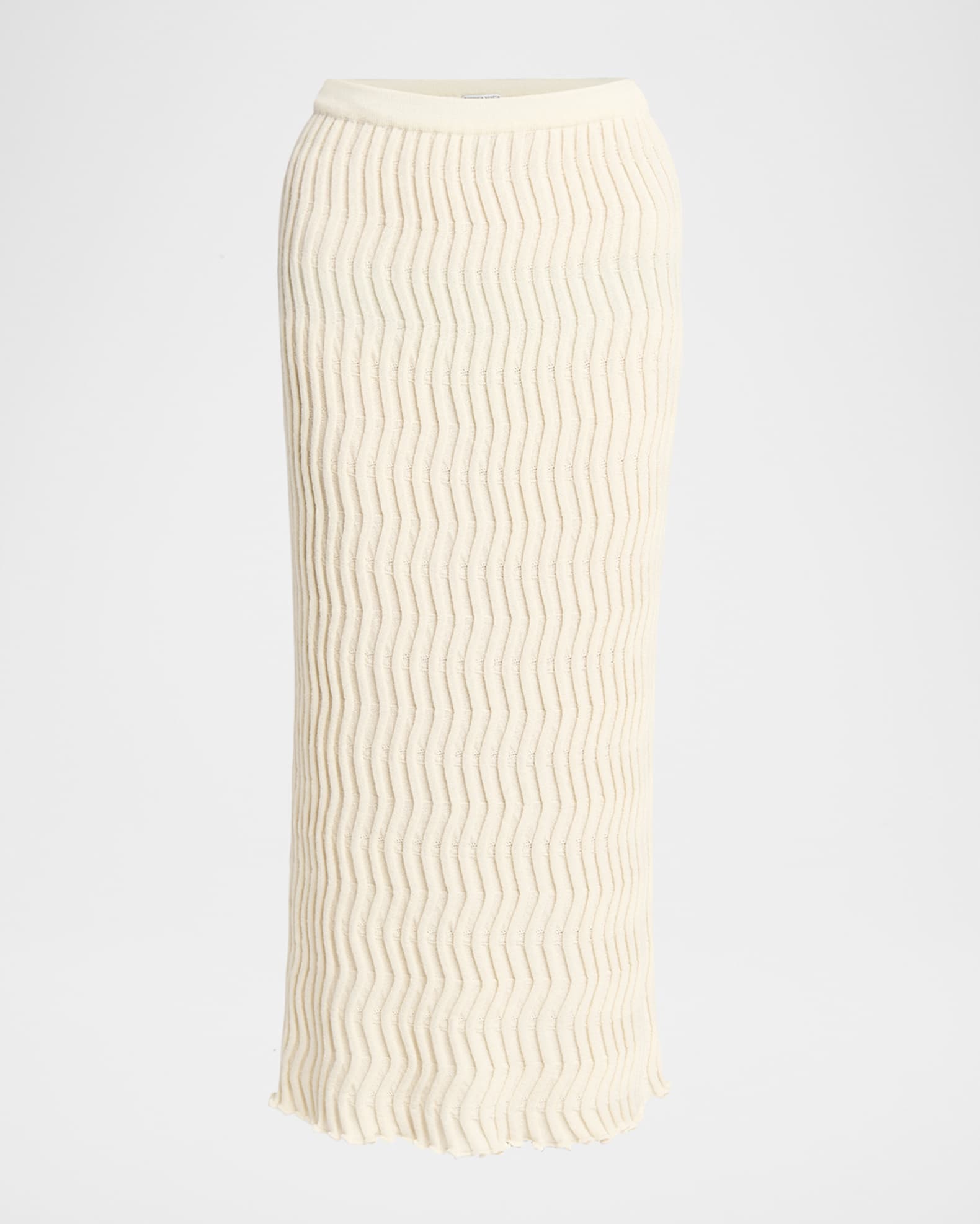 Zigzag Knit Slim Midi Skirt 0