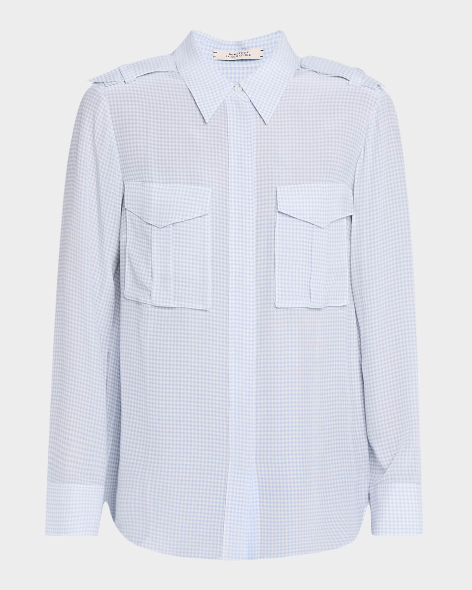 Vichy Love Button-Down Gingham Blouse 0