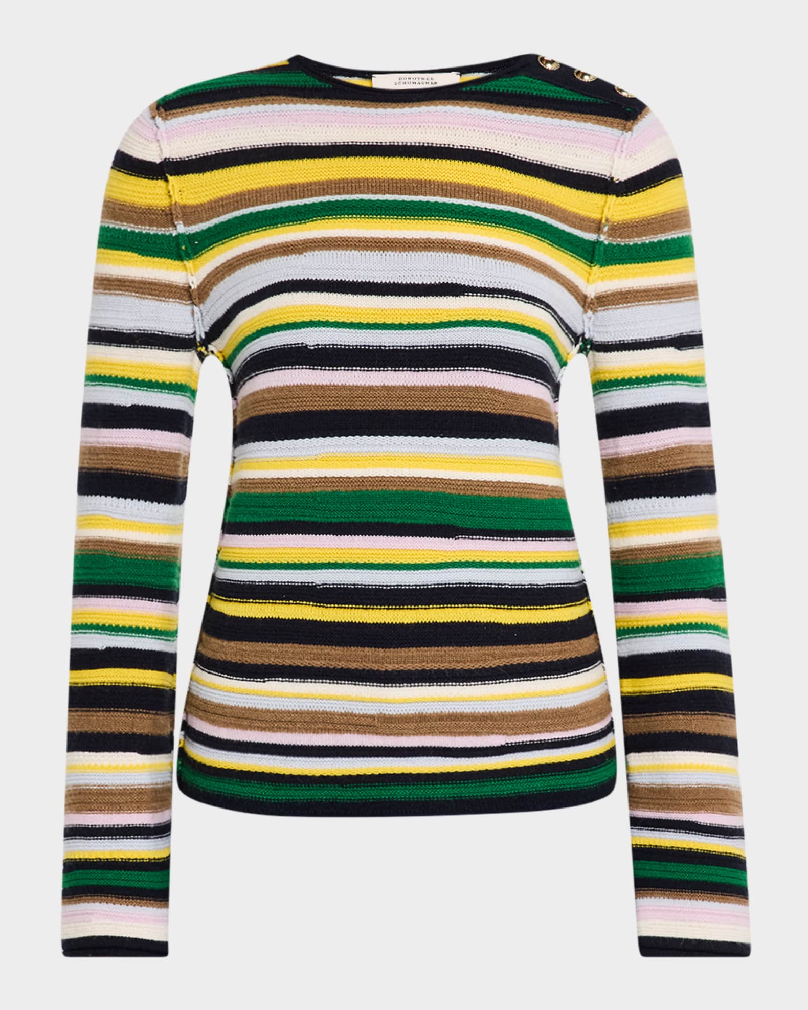 Colorful Luxury Striped Cashmere Pullover 0