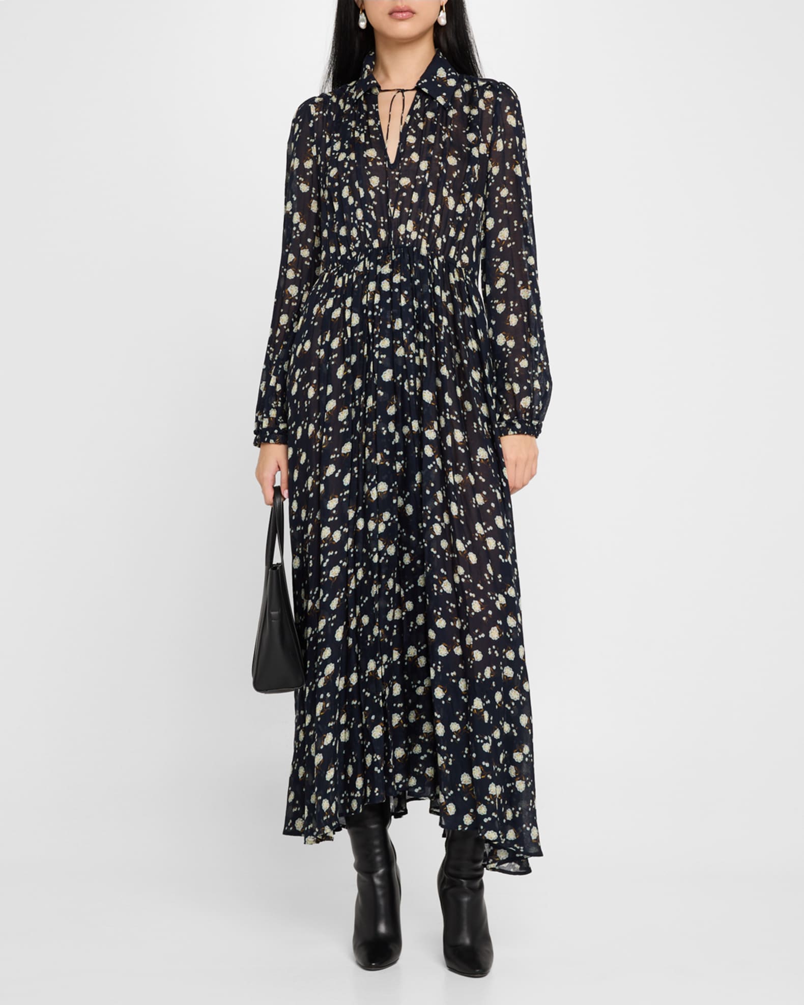 Floral Volumes Printed Midi Shirtdress 1