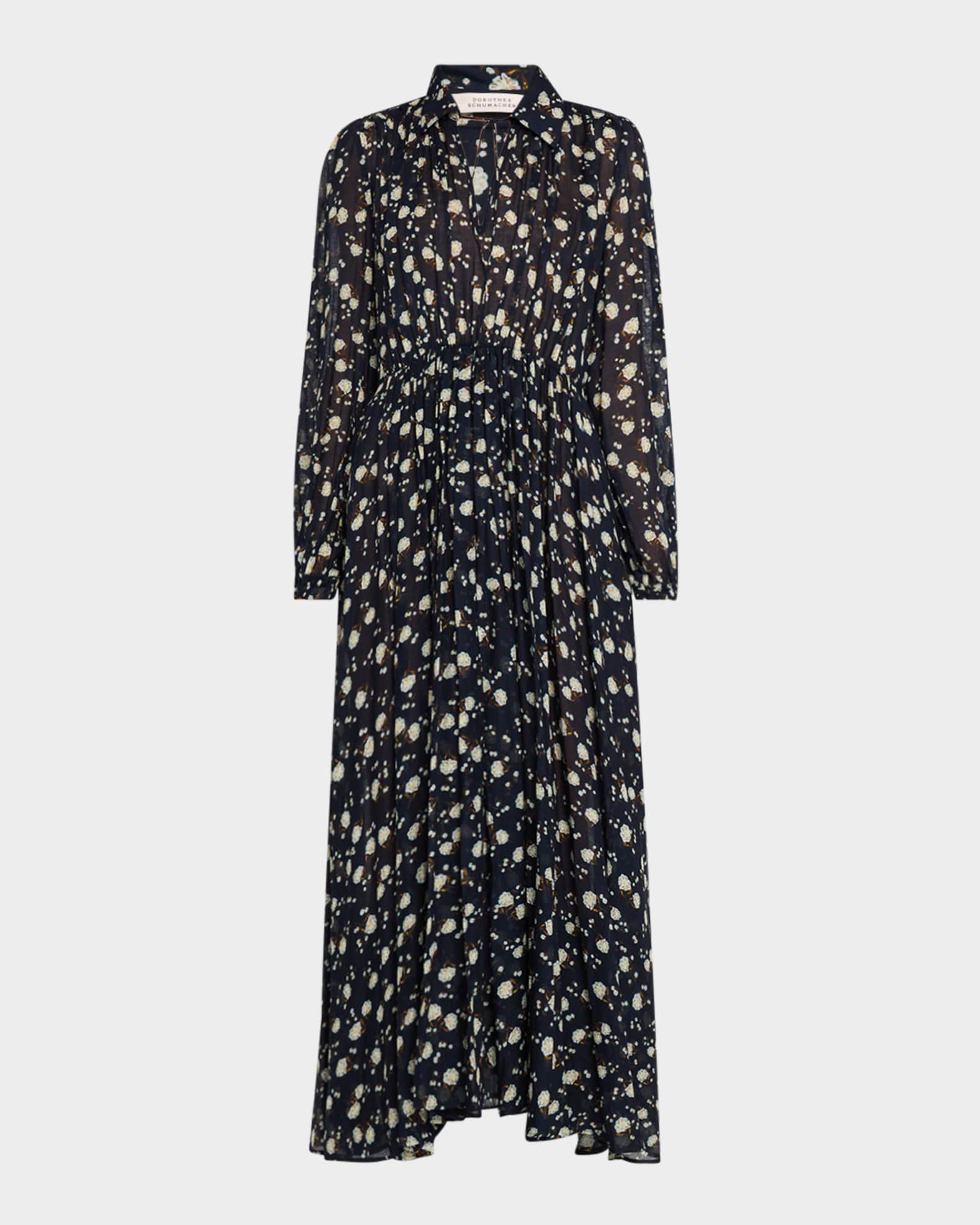 Floral Volumes Printed Midi Shirtdress 0