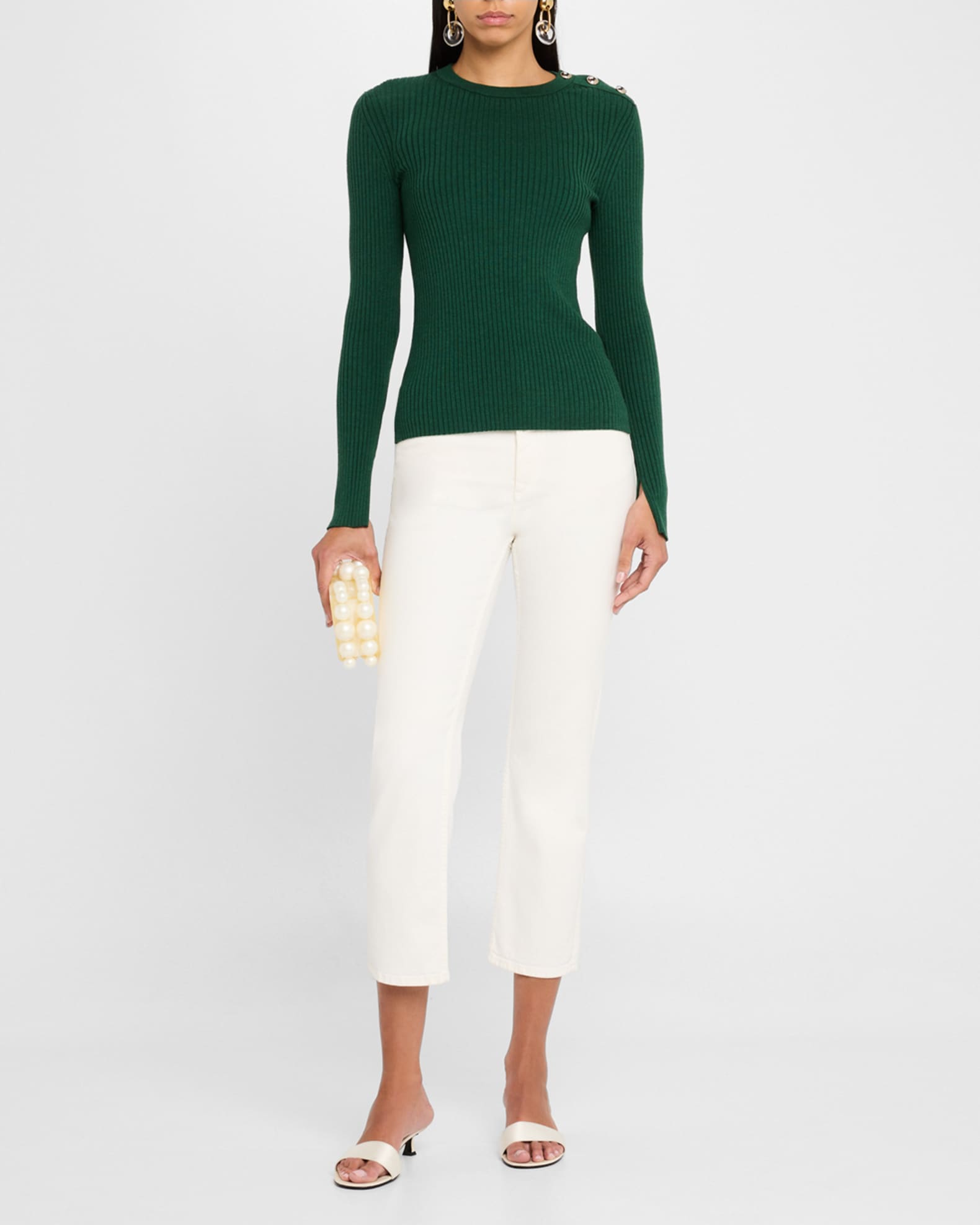Essential Ease Ribbed Wool-Silk Pullover 1