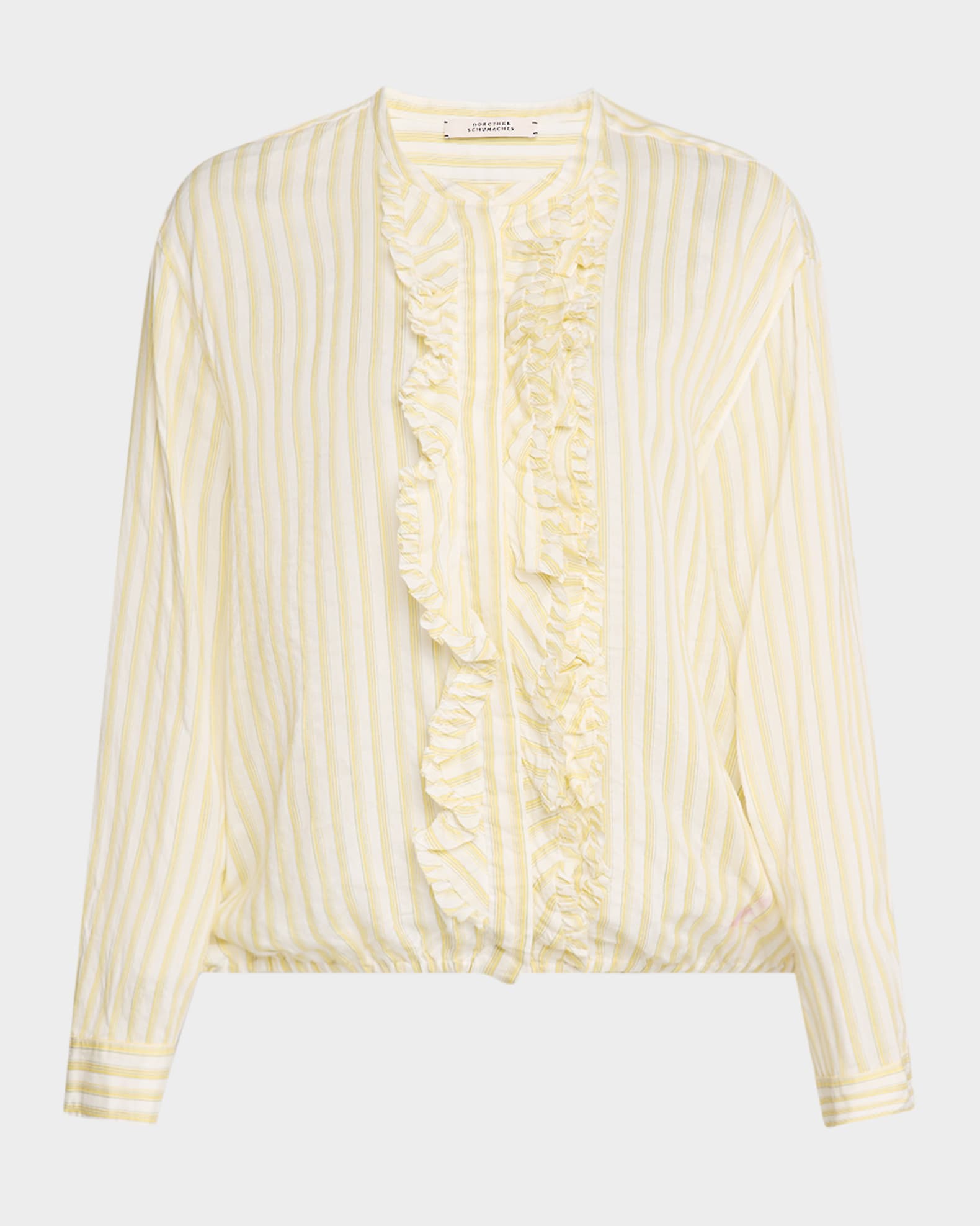 Cool Stripe Ruffle-Trim Blouse 0