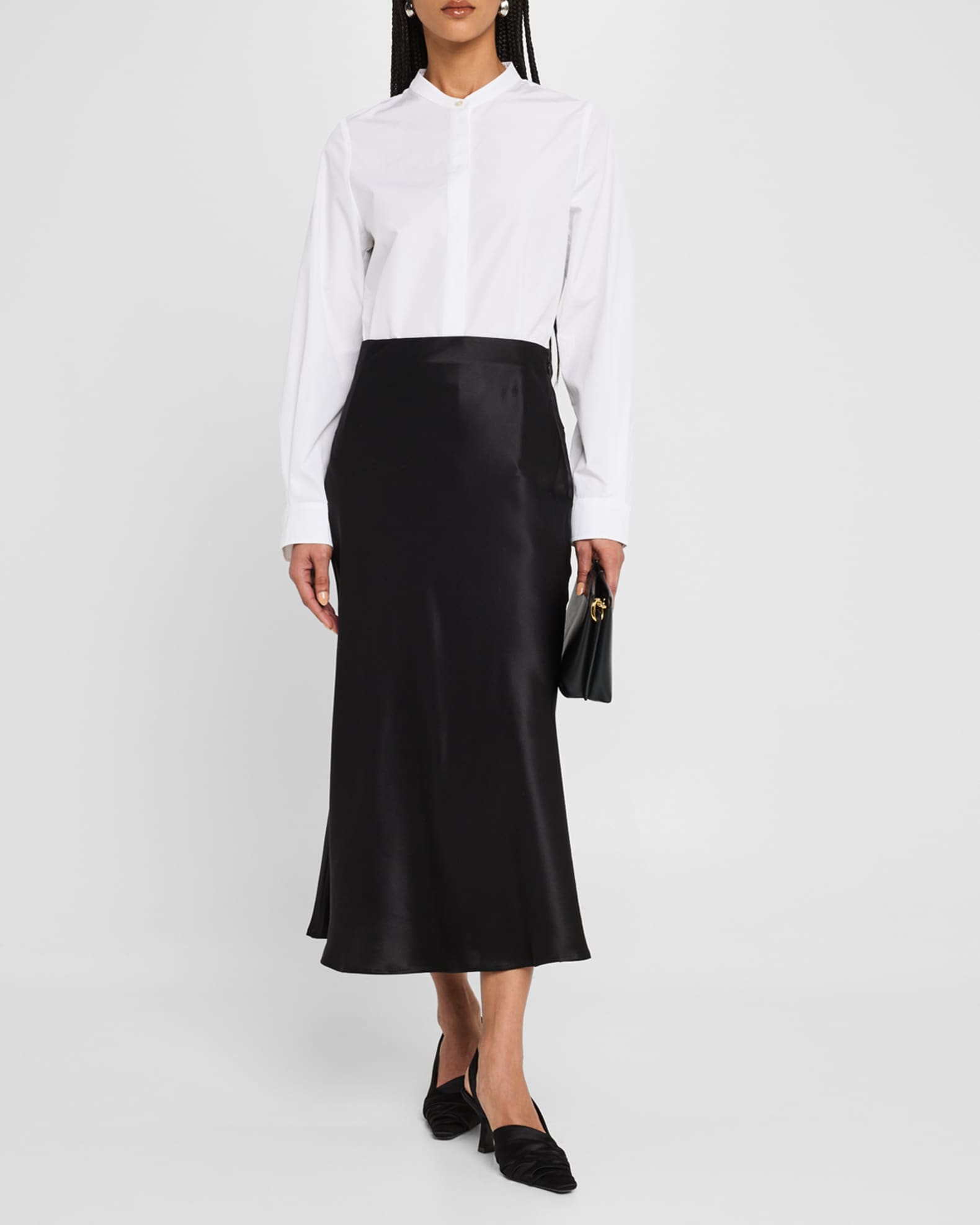 Silk Midi Slip Skirt 1