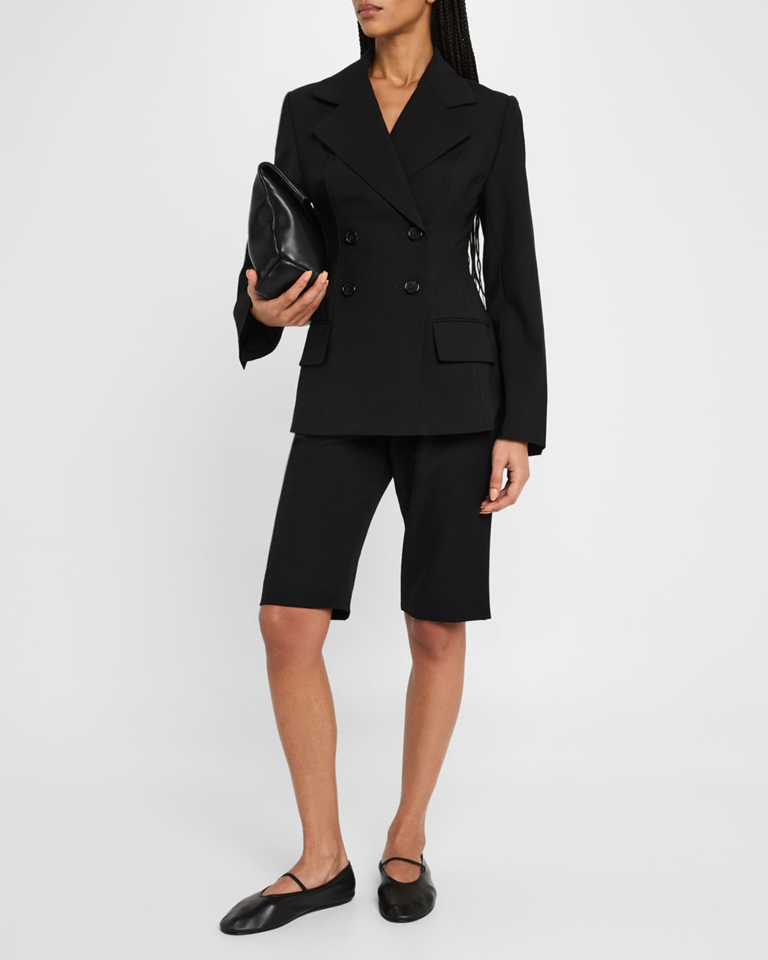 Co Double-Breasted Fitted Blazer Neiman Marcus