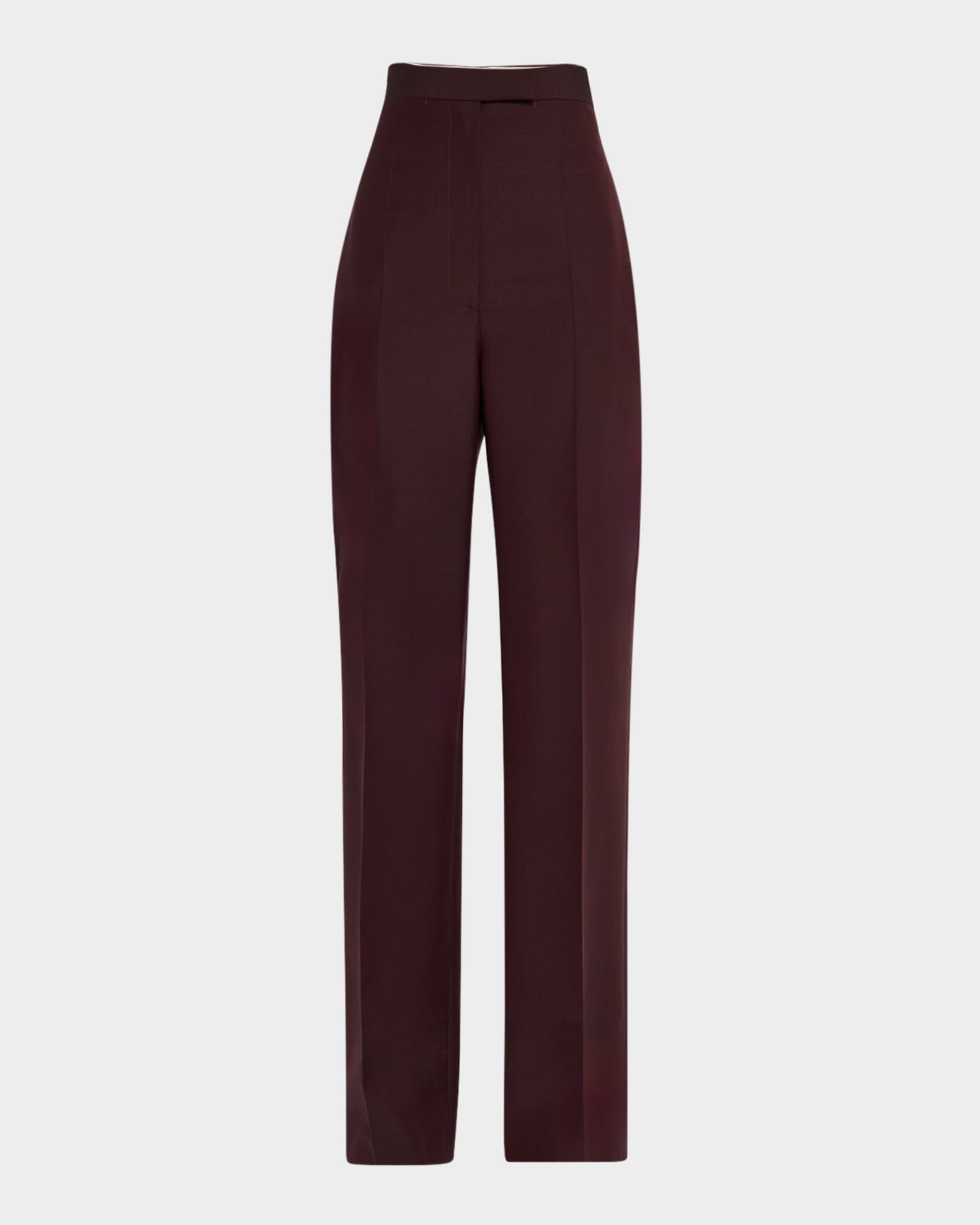 High-Rise Wide-Leg Wool Trousers