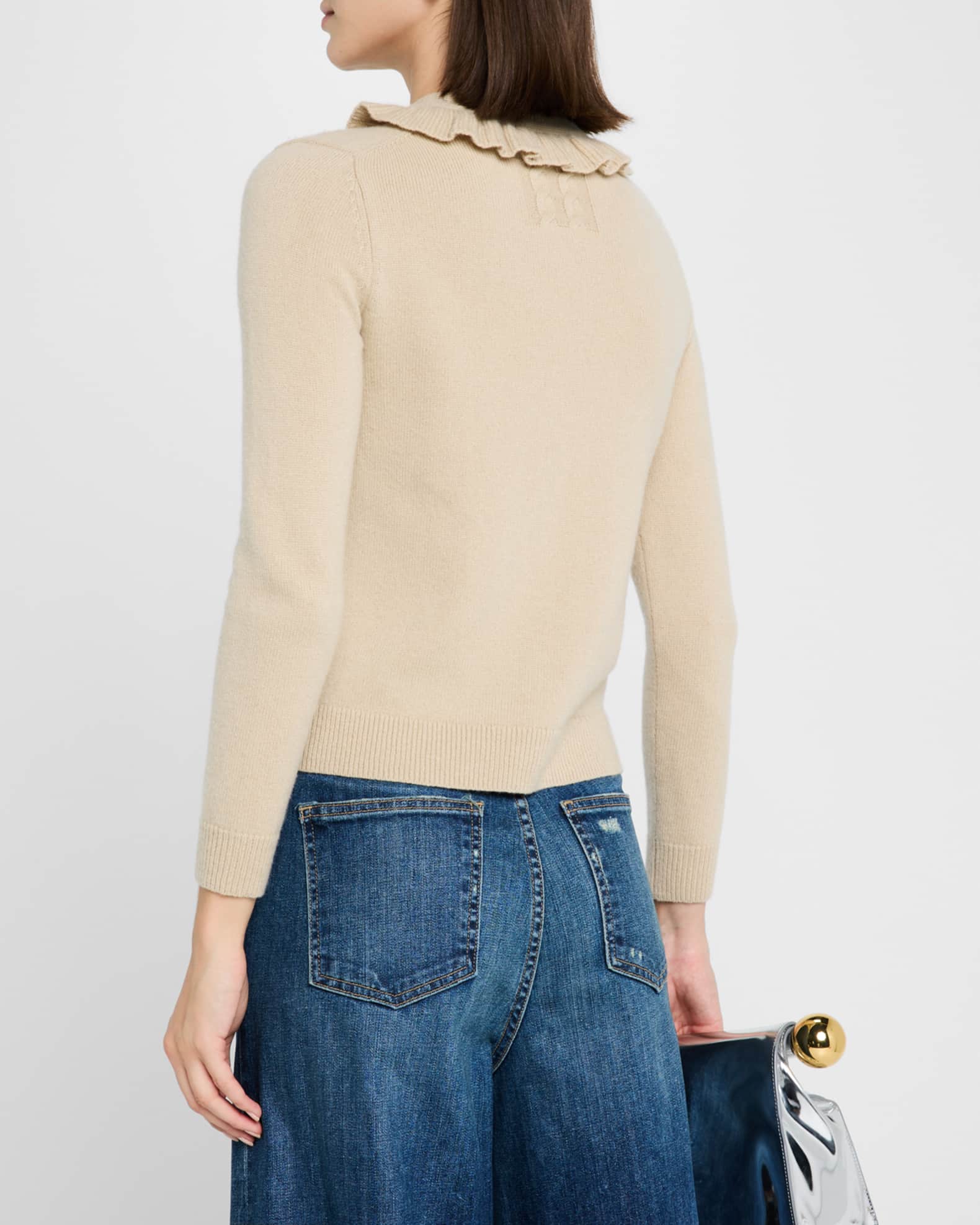 Nili Lotan Neave Ruffle Cashmere Cardigan Neiman Marcus