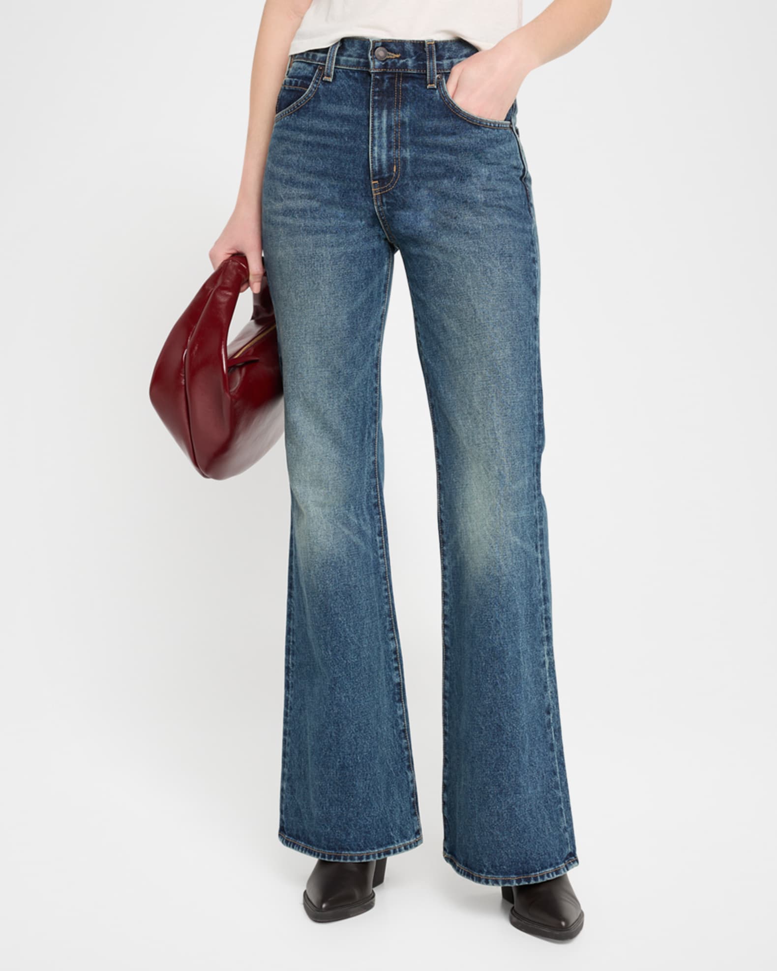 Nili Lotan Roe Mid-Rise Flare Jeans | Neiman Marcus