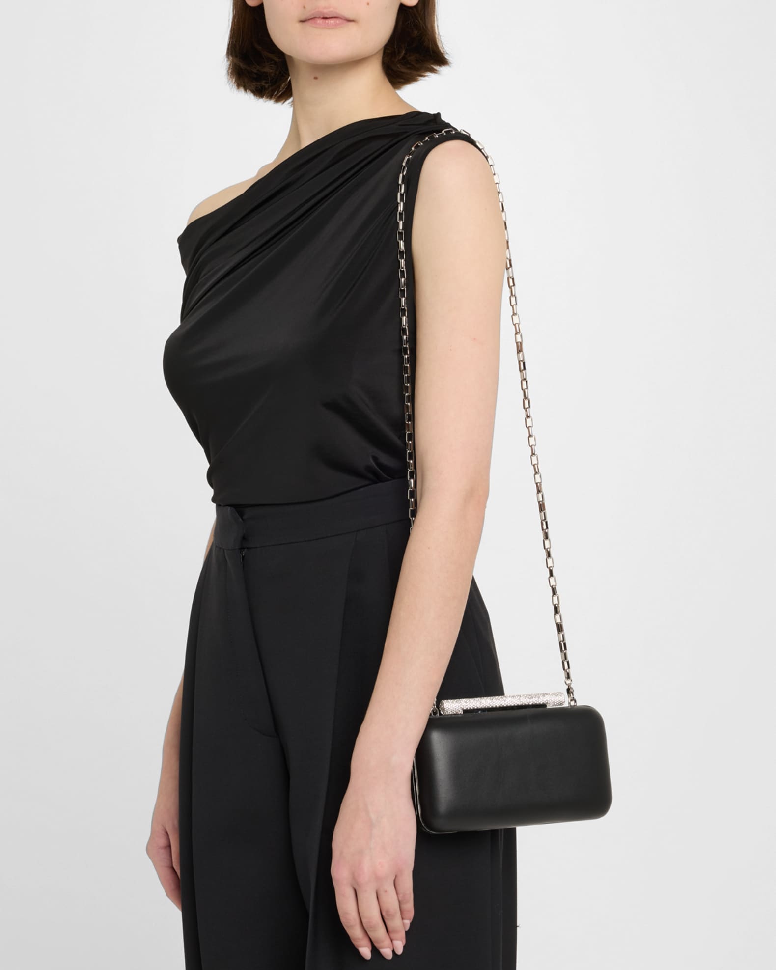 T-Bar Box Napa Leather Clutch Bag 1
