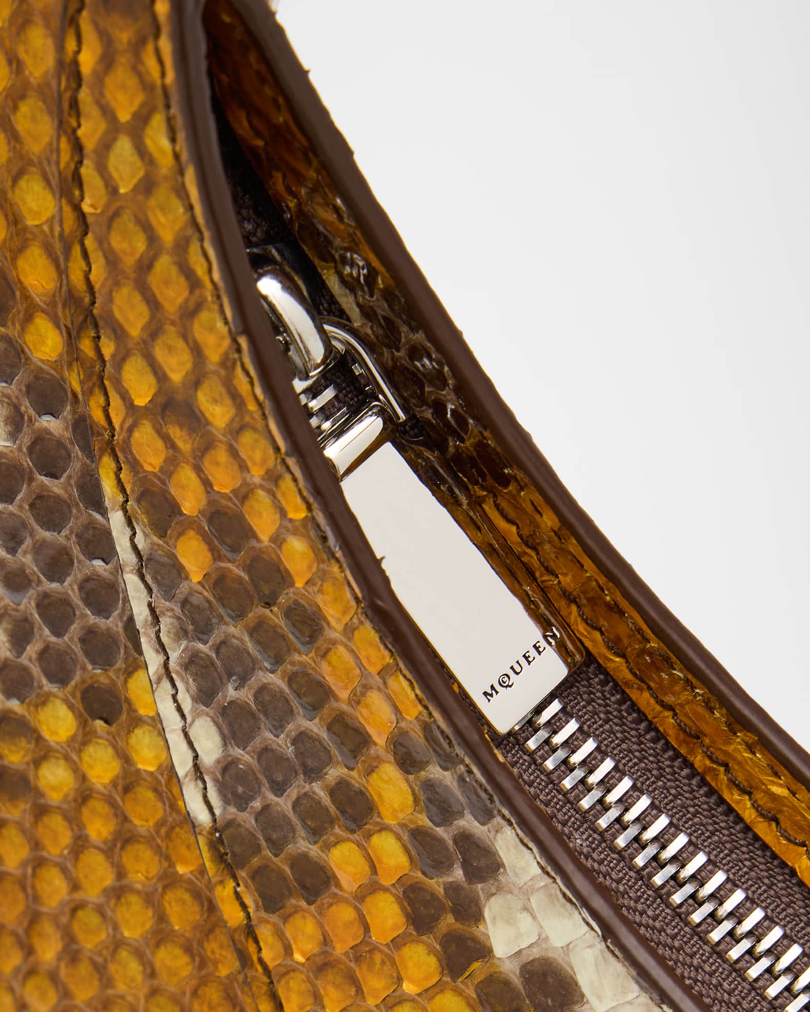 McQueen T-Bar Python Top-Handle Bag | Neiman Marcus