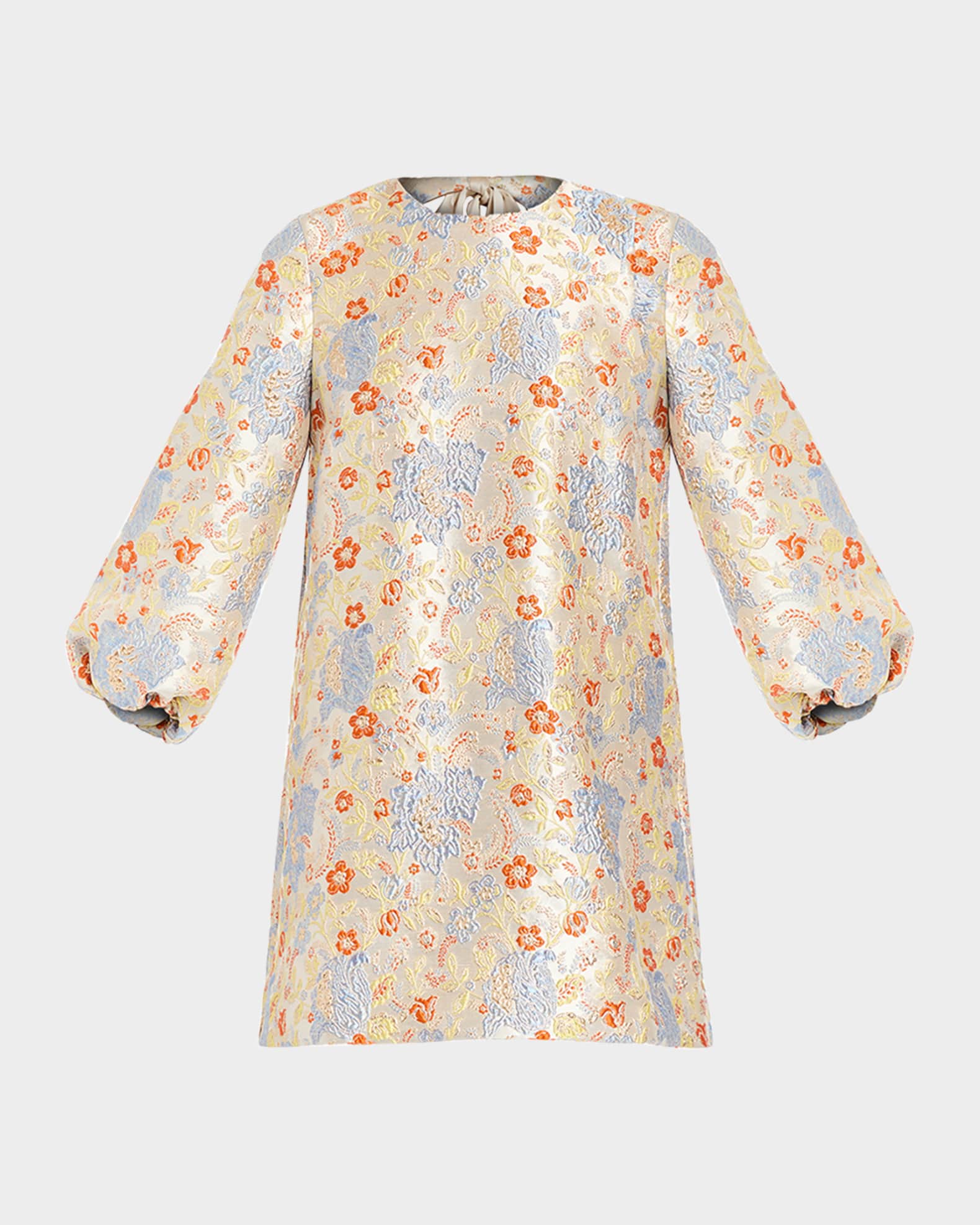 Rosanna Metallic Floral Jacquard Mini Dress 0