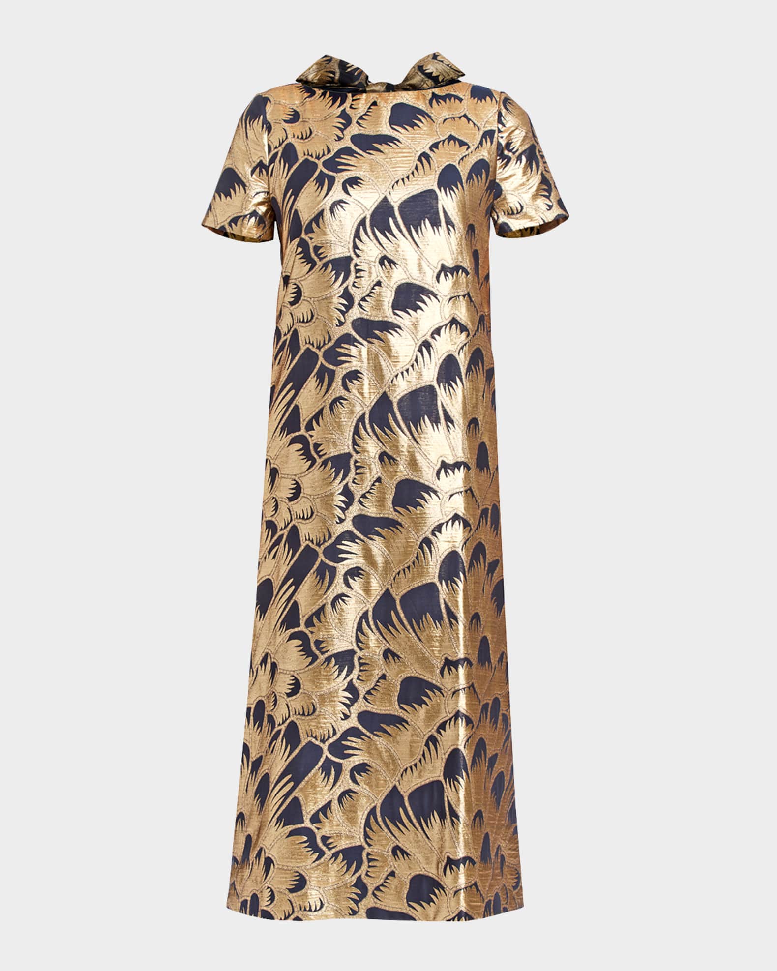 Mestiza New York Adria Metallic Jacquard Midi Shift Dress