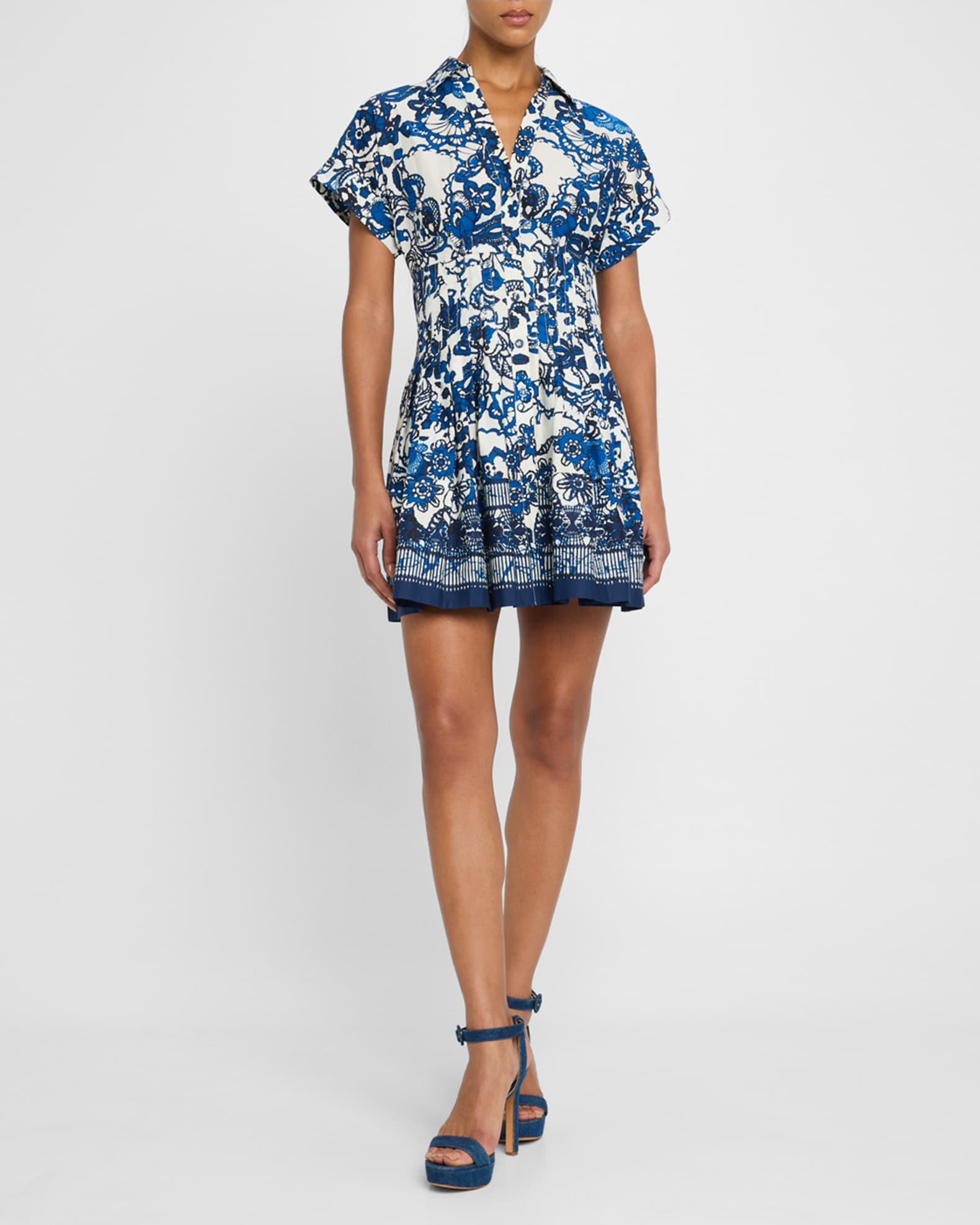Cara Cara Nash Printed Button Front Mini Dress Neiman Marcus