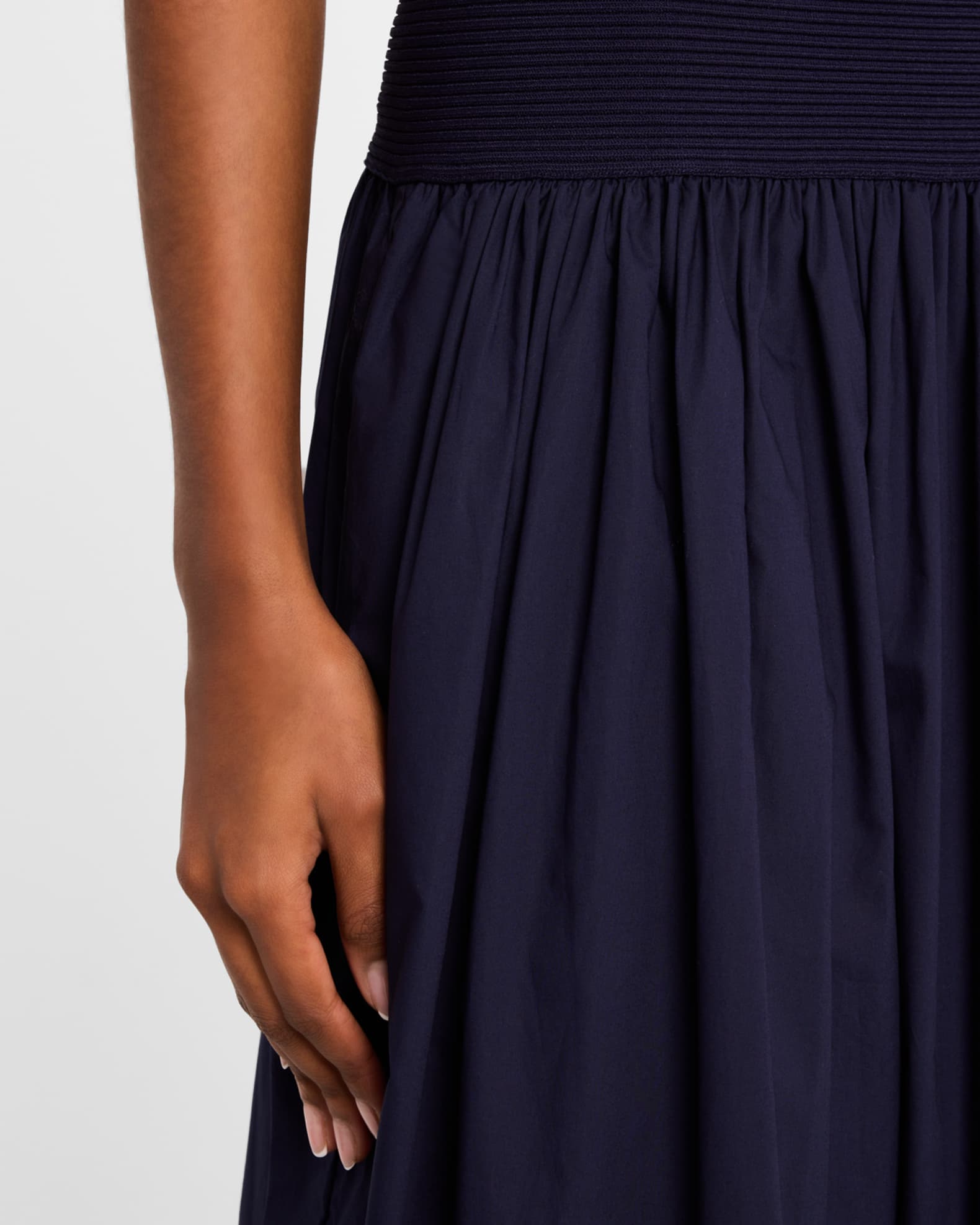 Glasbury Strapless Drop-Waist Midi Dress