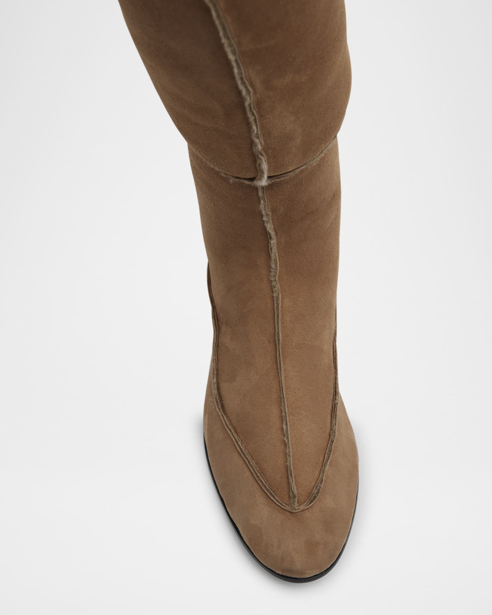 Awar Suede Shearling Over The Knee Boots
