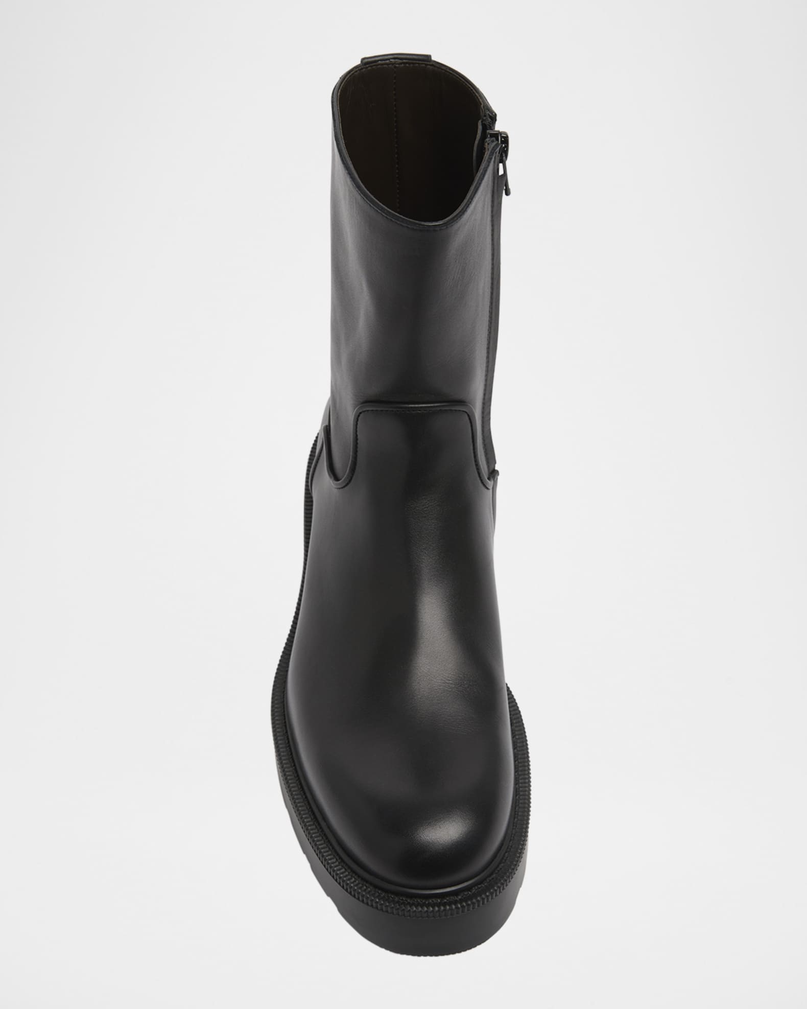 THE ROW Leather Short Moto Boots | Neiman Marcus