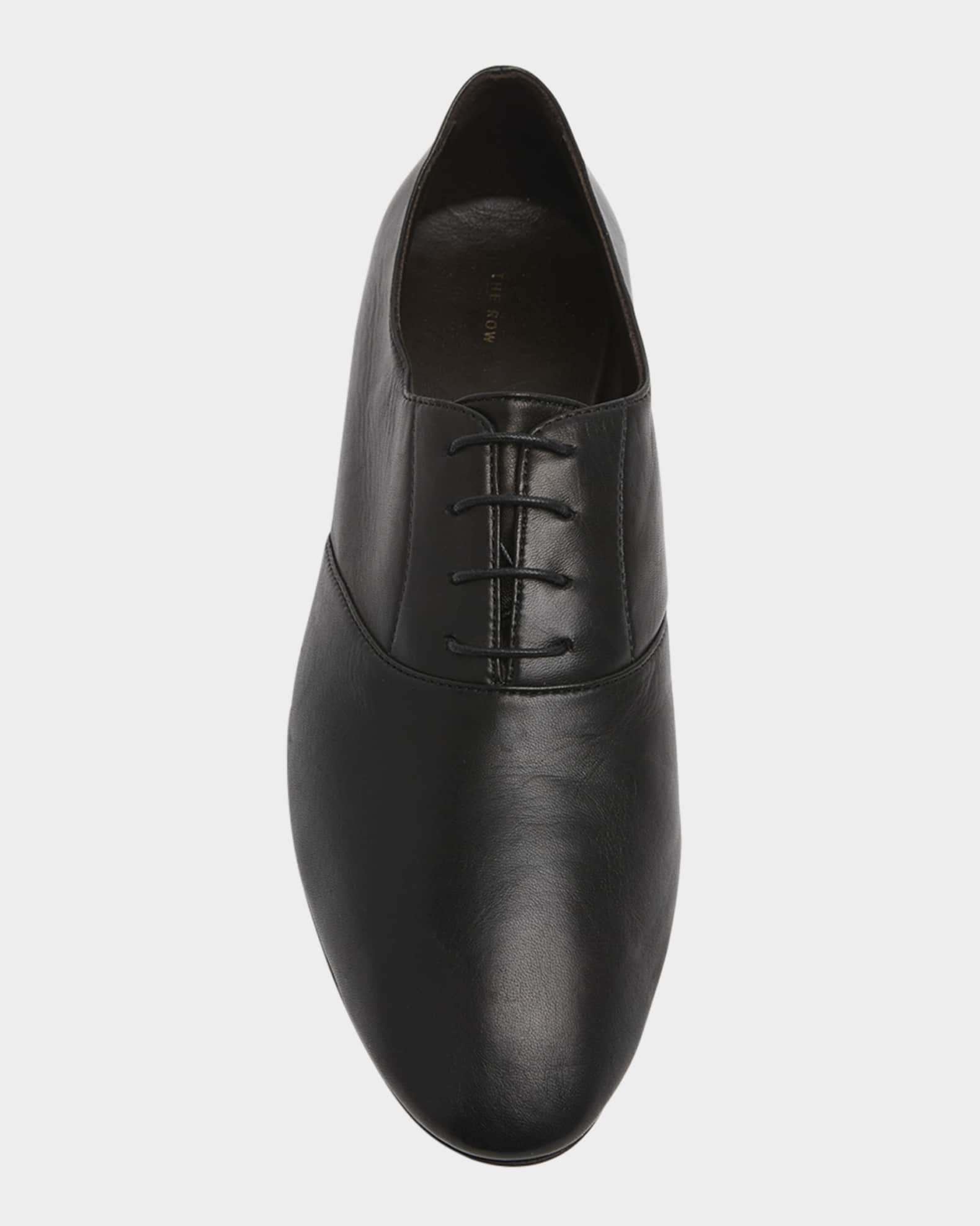 THE ROW Awar Leather Lace-Up Loafers | Neiman Marcus