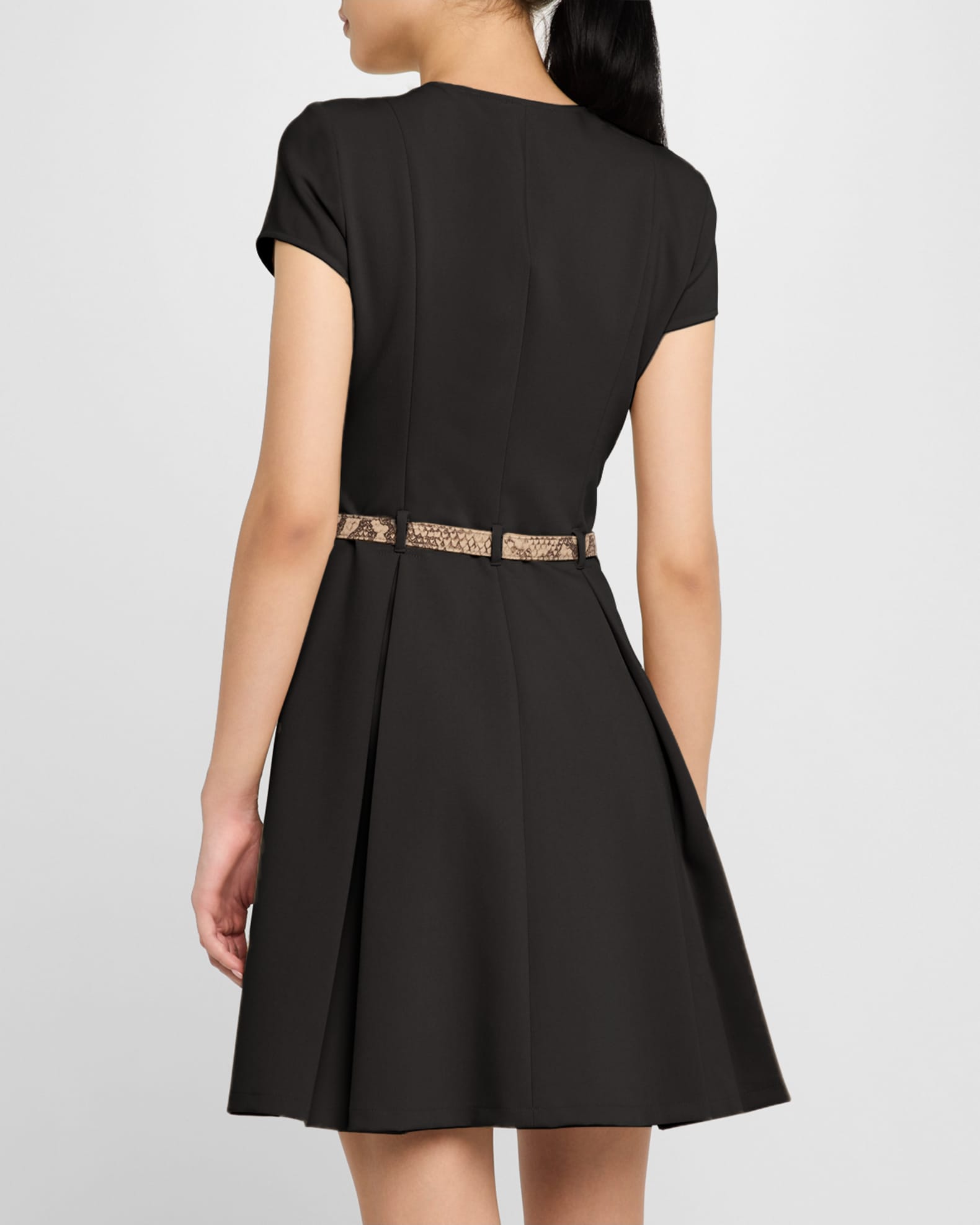 ワンピース Luna pleats mini dress andmary black ANDMARY】Luna pleats mini dress