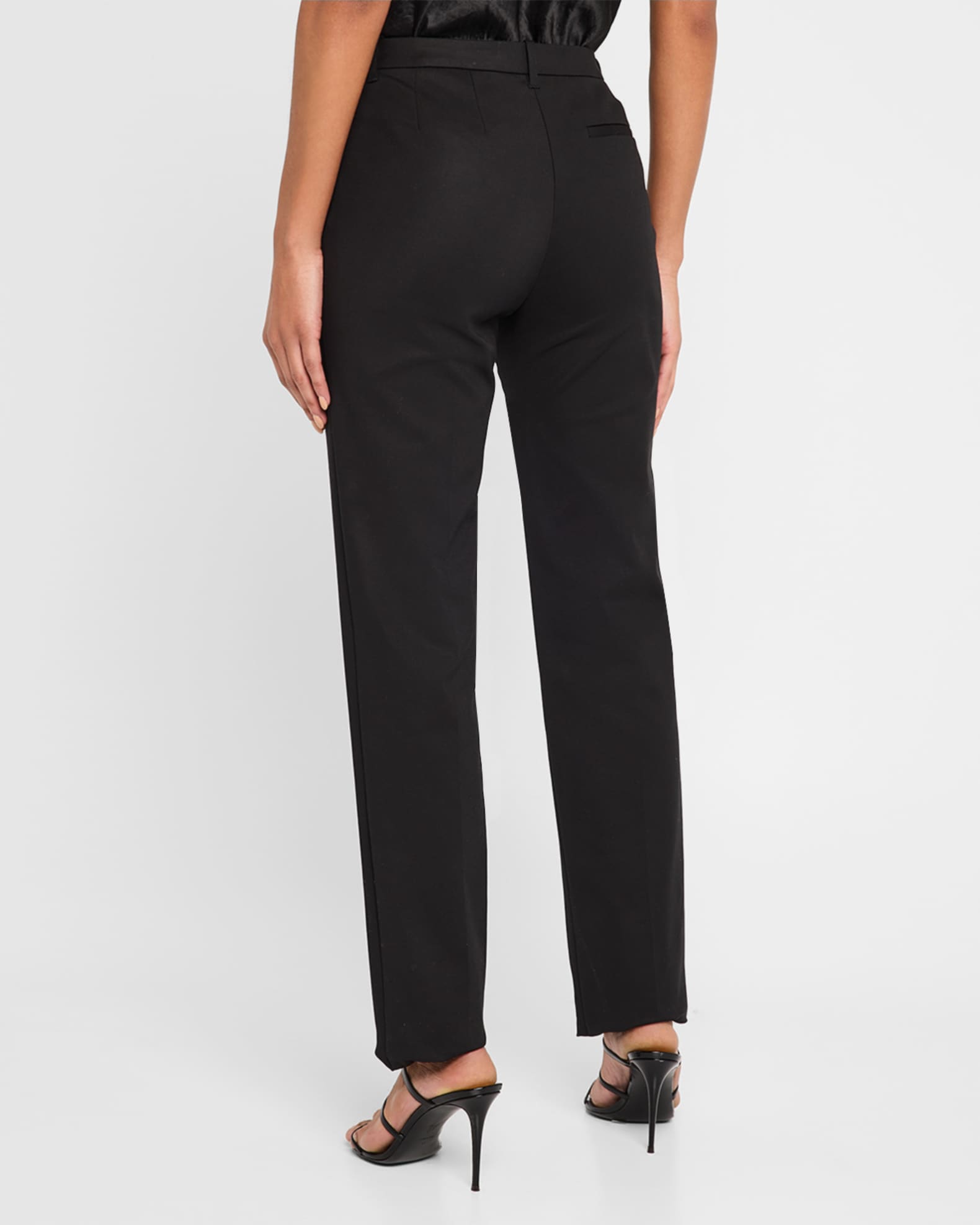 Emporio Armani Mid-Rise Straight-Leg Trousers | Neiman Marcus