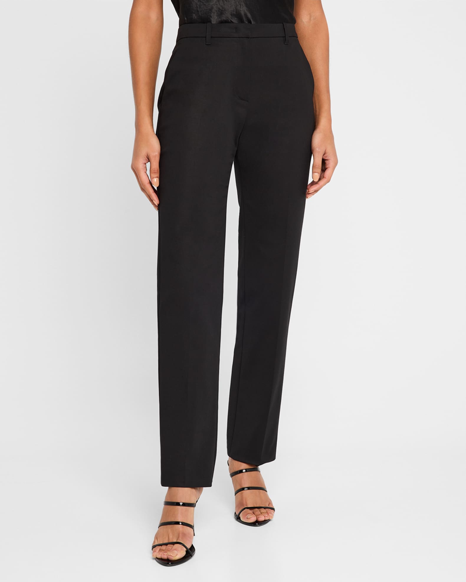 Emporio Armani Mid-Rise Straight-Leg Trousers | Neiman Marcus