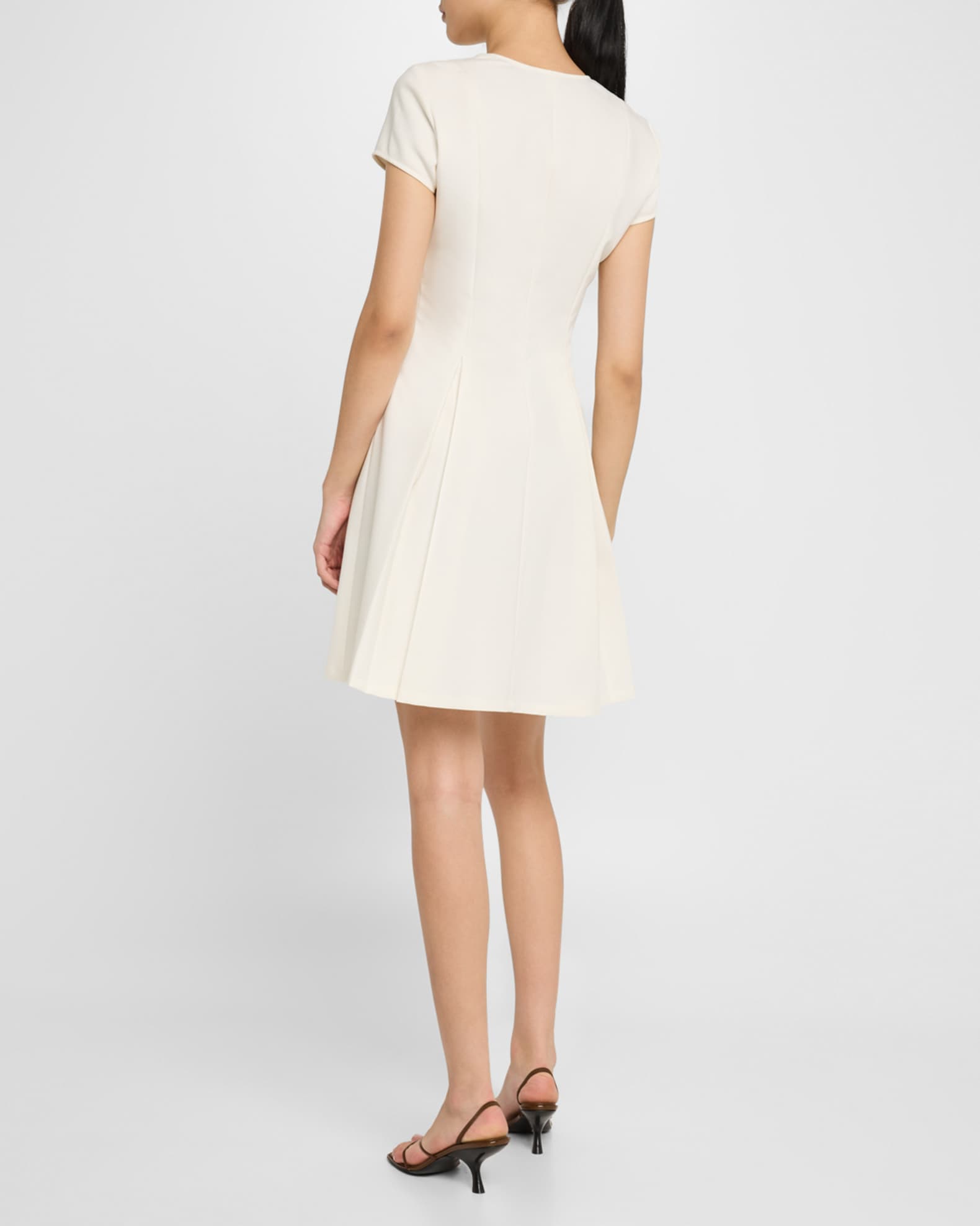 Emporio Armani Emma Pleated V-Neck Mini Dress | Neiman Marcus