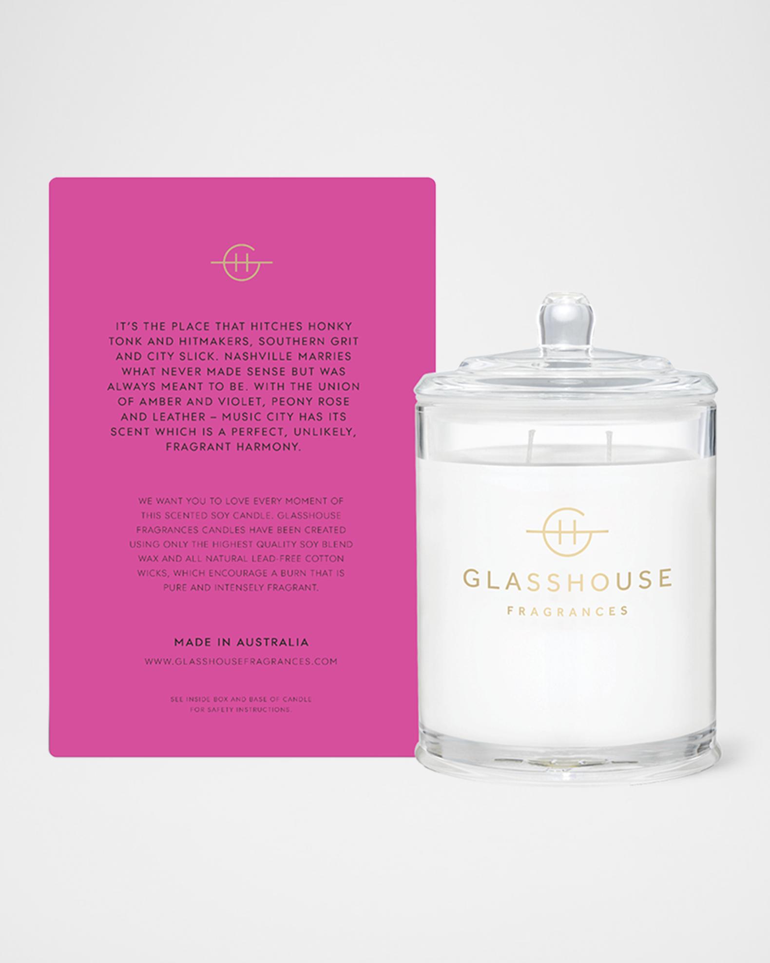 Glasshouse Fragrances Music City Magic Candle, 380 g | Neiman Marcus