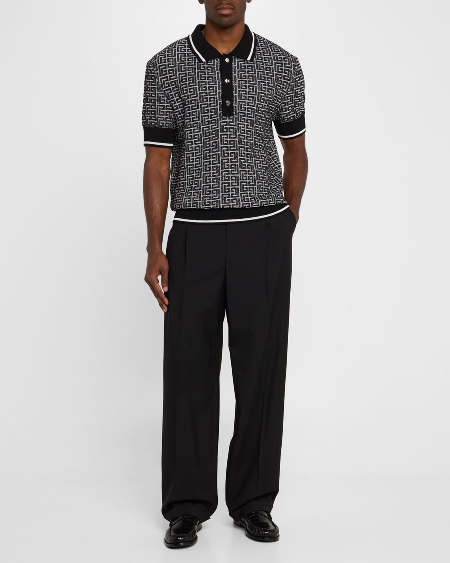 Men's Monogram Knit Polo Shirt 1