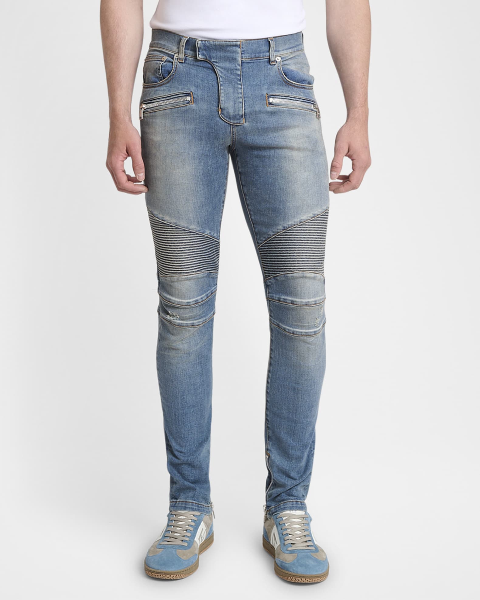 Men's Denim Biker Pants 1