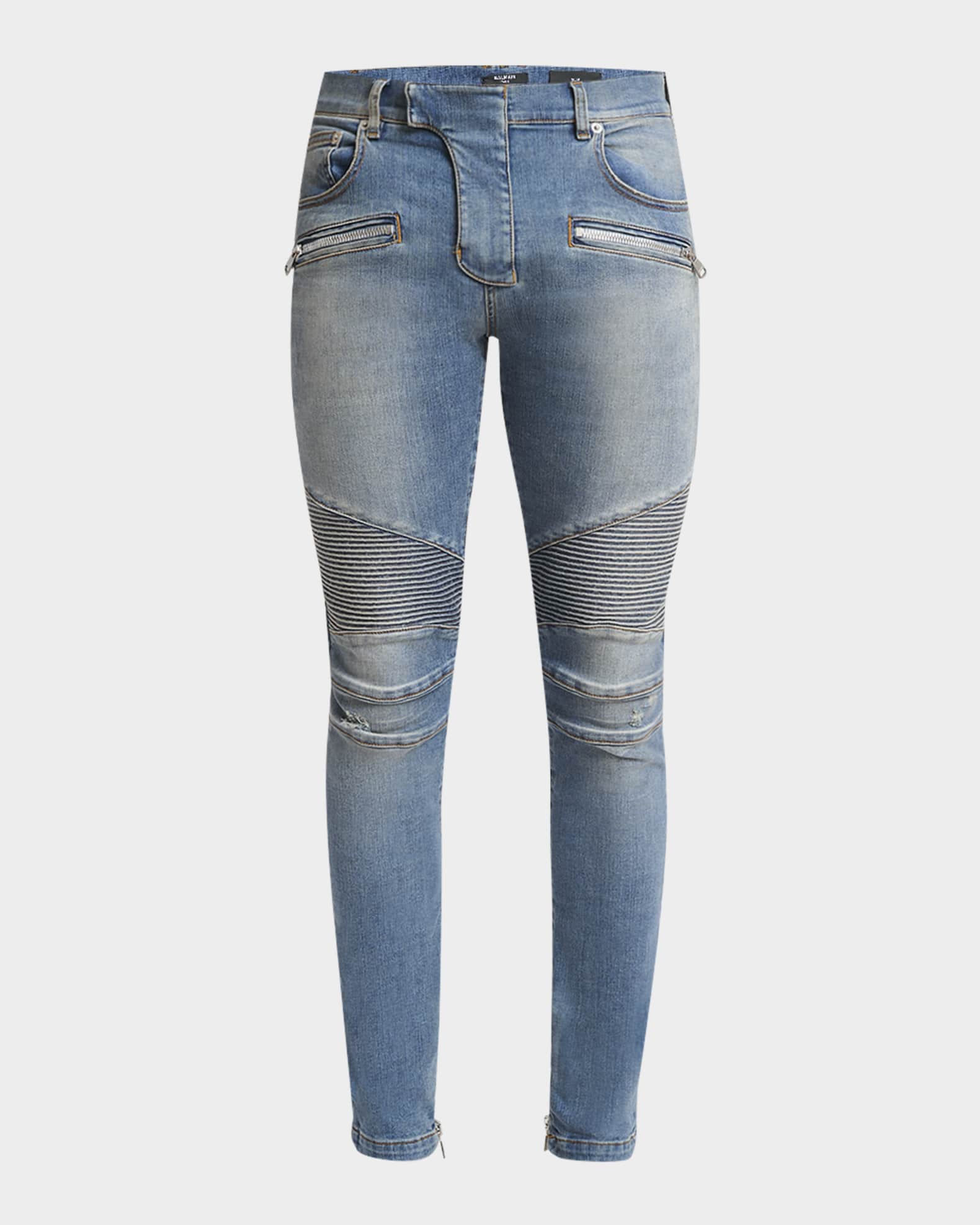 Men's Denim Biker Pants 0