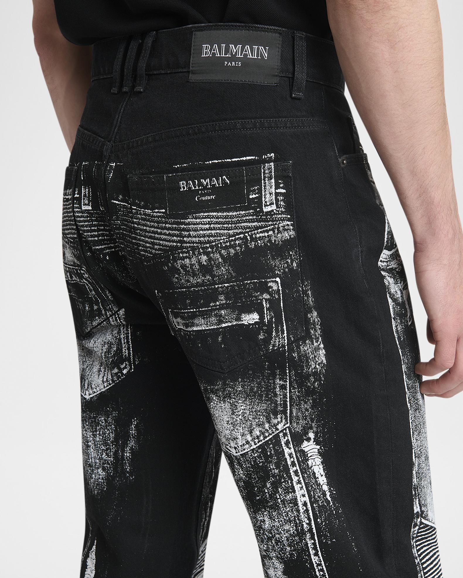 Balmain Men's Trompe L'oeil Printed Denim Pants | Neiman Marcus