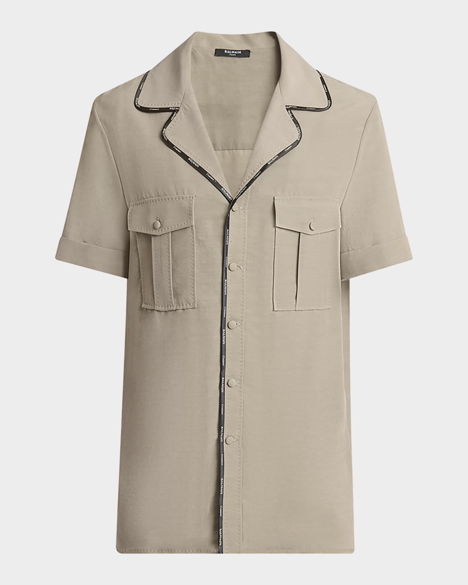 Men's 2-Pocket Piped Button-Down Shirt 0