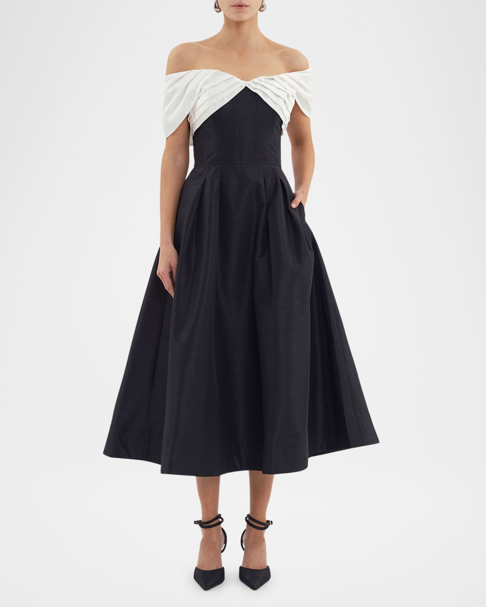 Eliza Bicolor Strapless Midi Dress 1