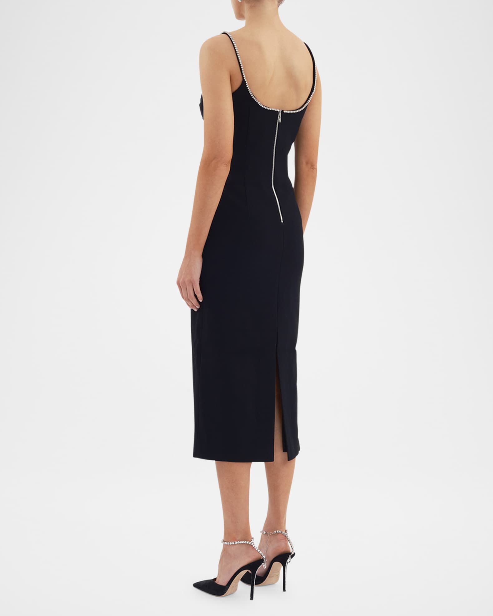 REBECCA VALLANCE 関税込 Crystalembellished velvet midi dress Rebecca Vallance Eliana Crystal-Embellished Velvet Puff
