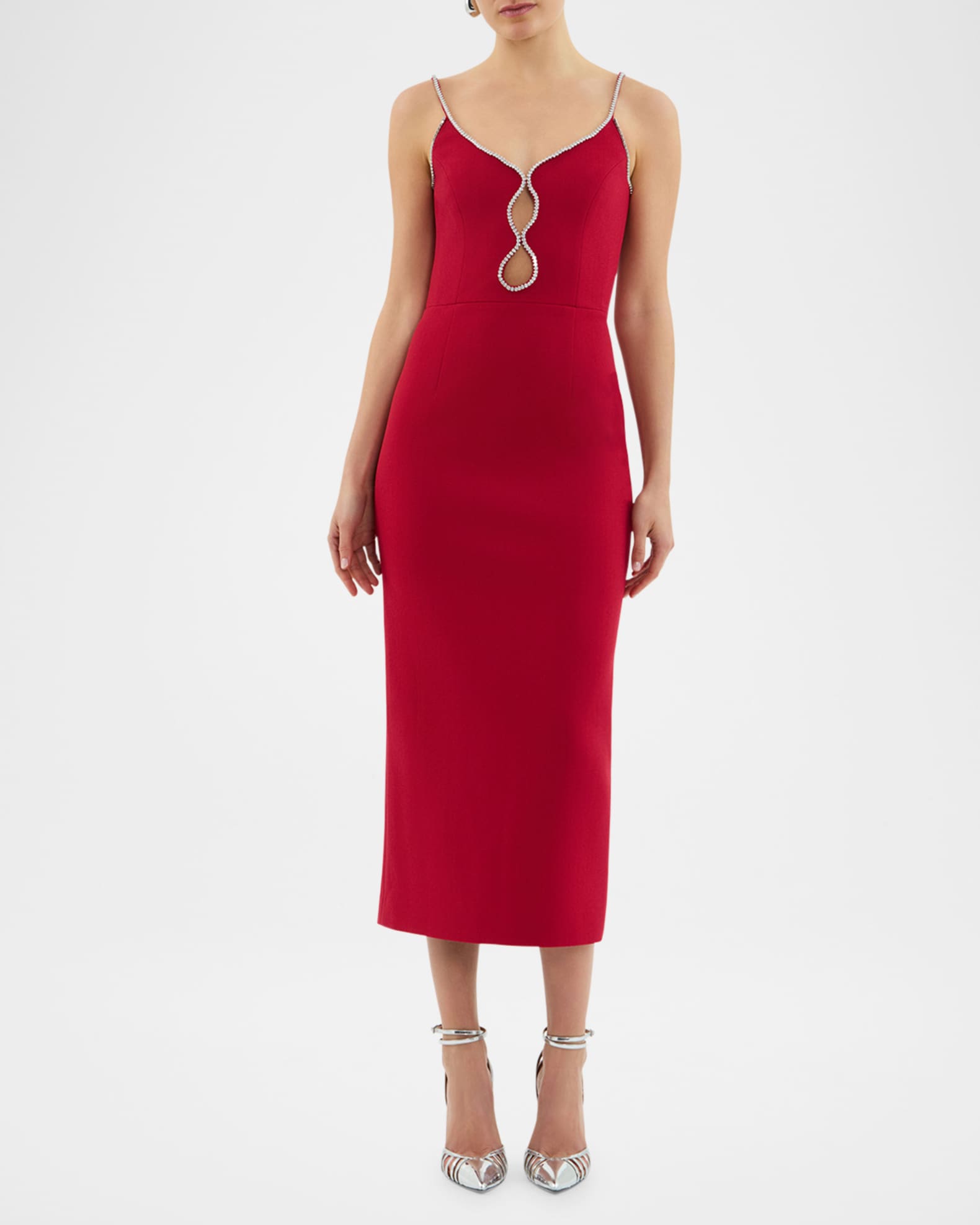 Akari Crystal-Trim Cutout Midi Dress 1