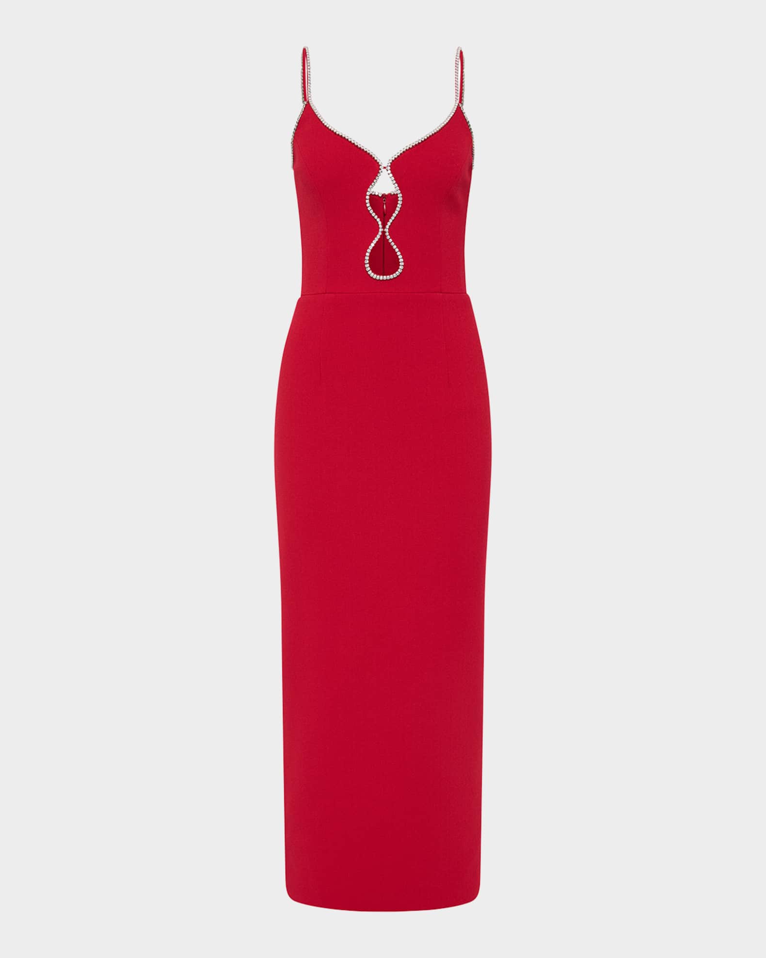 Akari Crystal-Trim Cutout Midi Dress 0