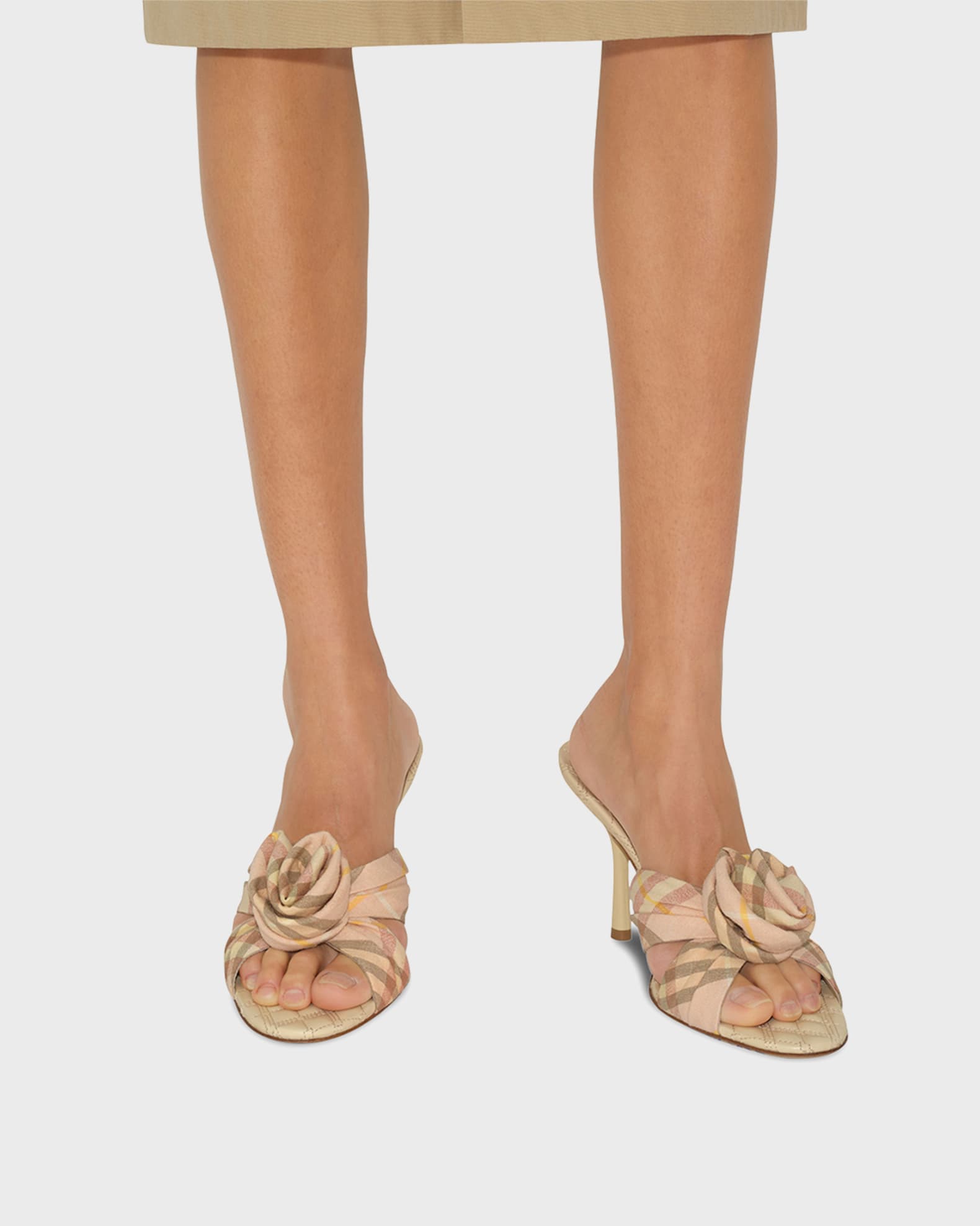 Mews Check Rose Slide Sandals 1
