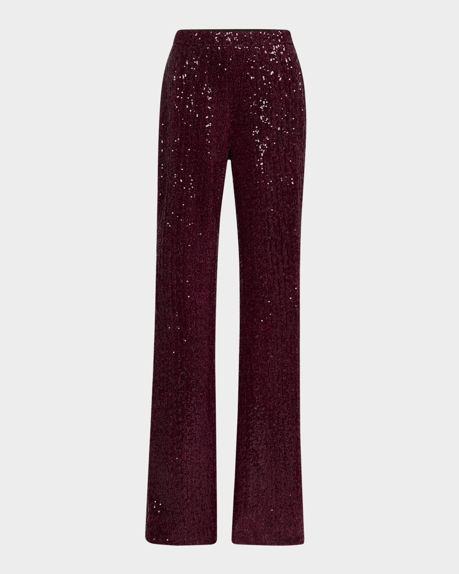 Straight-Leg Sequin Pants 0