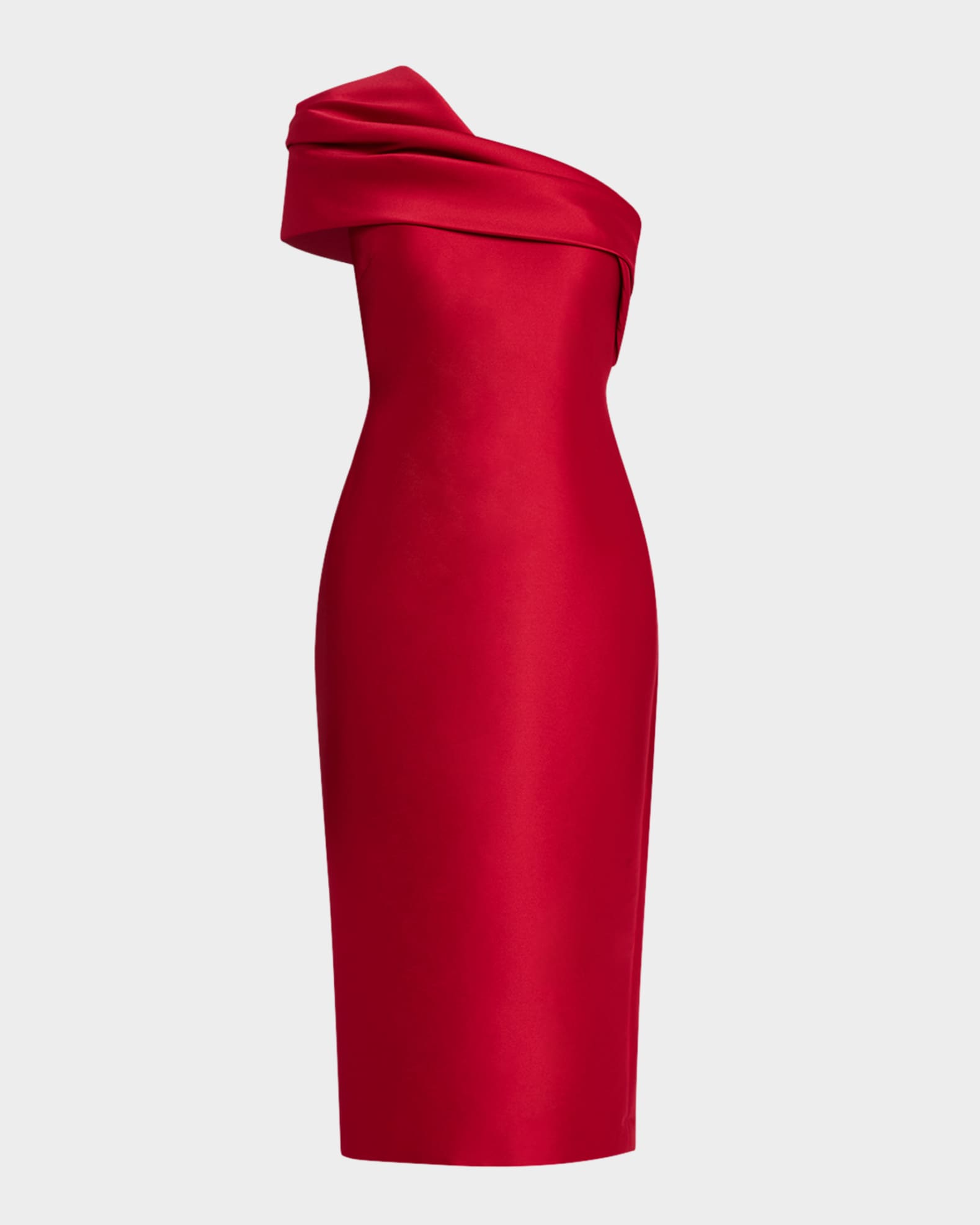 Pleated One Shoulder Midi Dress