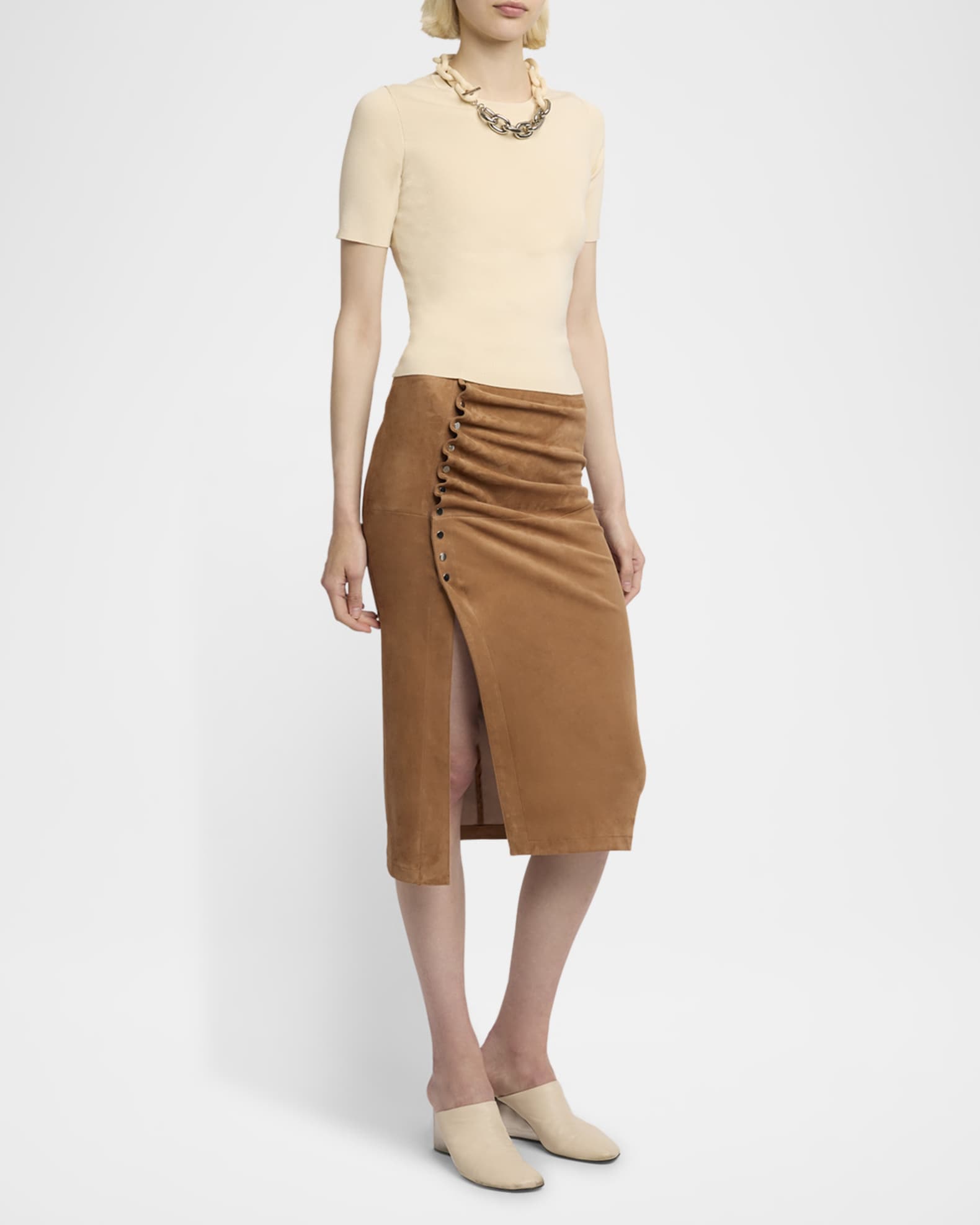 Chain Necklace Short-Sleeve Sweater 1