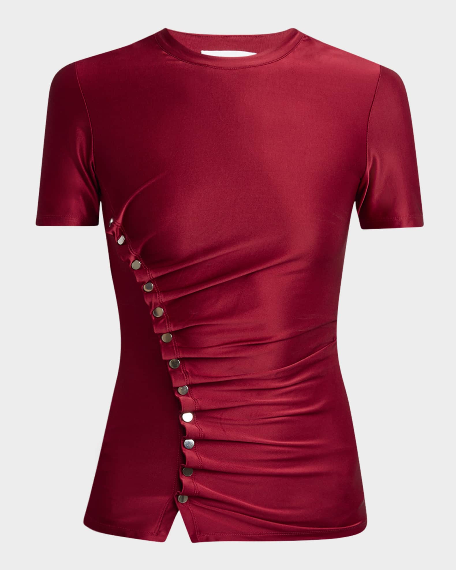 Snap-Gathered Short-Sleeve Top 0