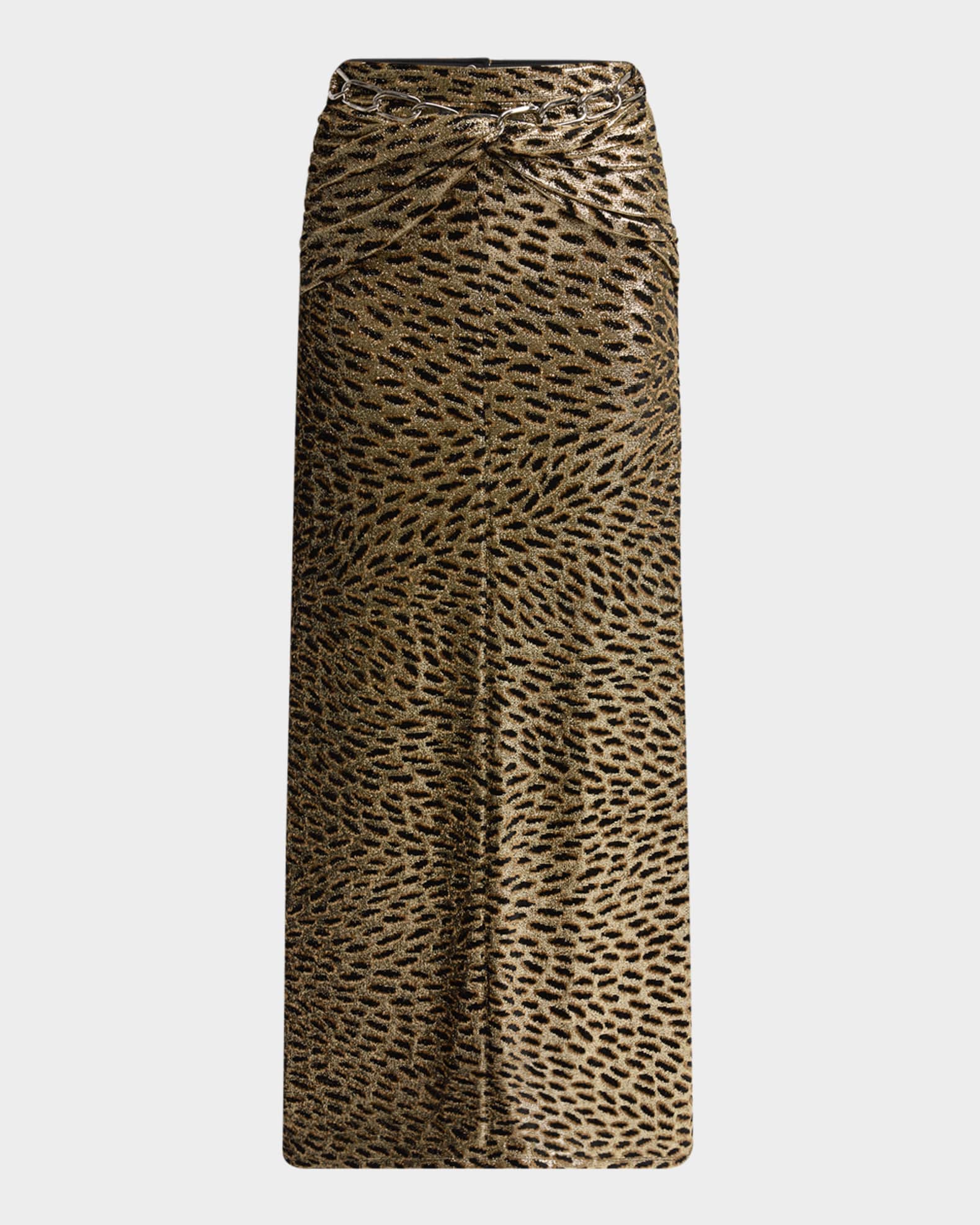 Twisted Metallic Jacquard Maxi Skirt 0