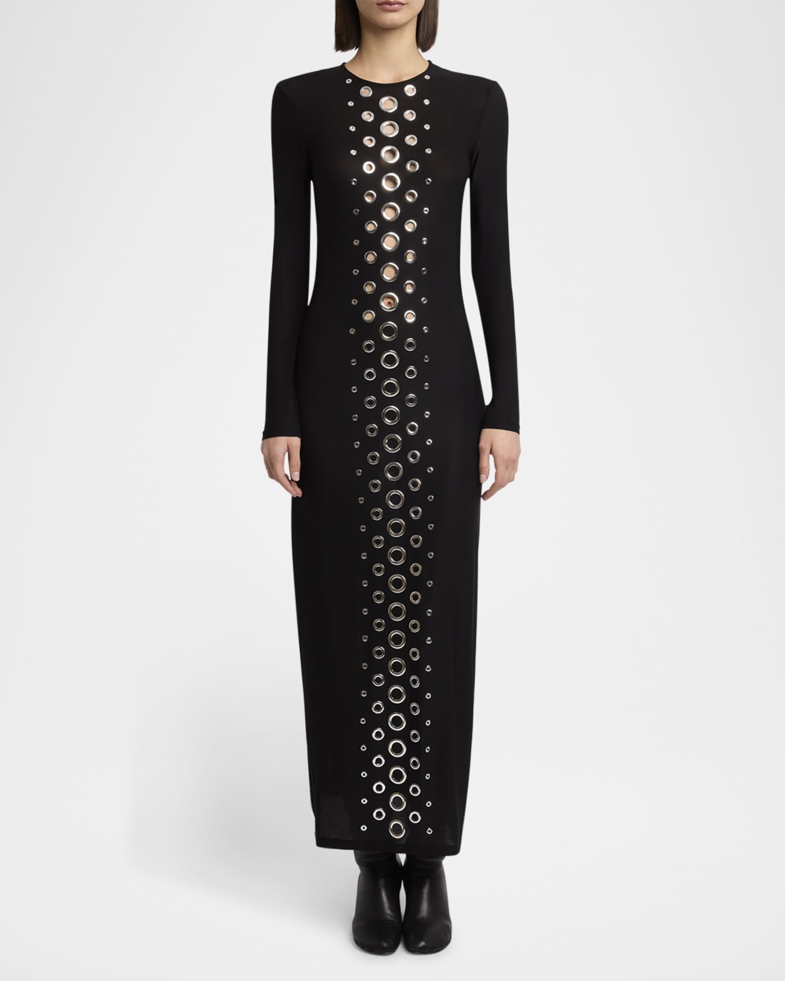 Grommet Long-Sleeve Maxi Dress 1