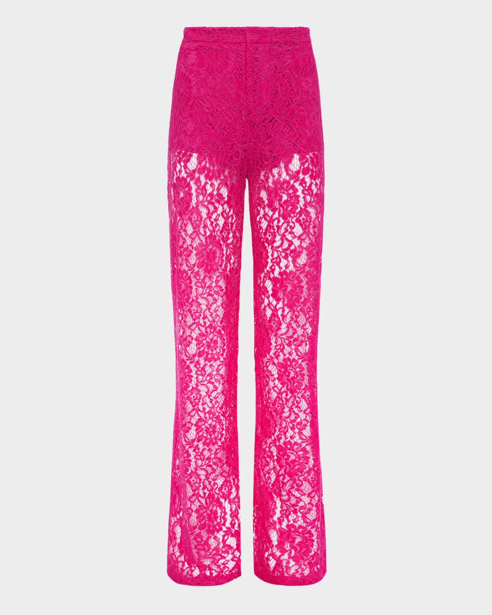 Livvy Floral Lace Straight-Leg Trousers 0