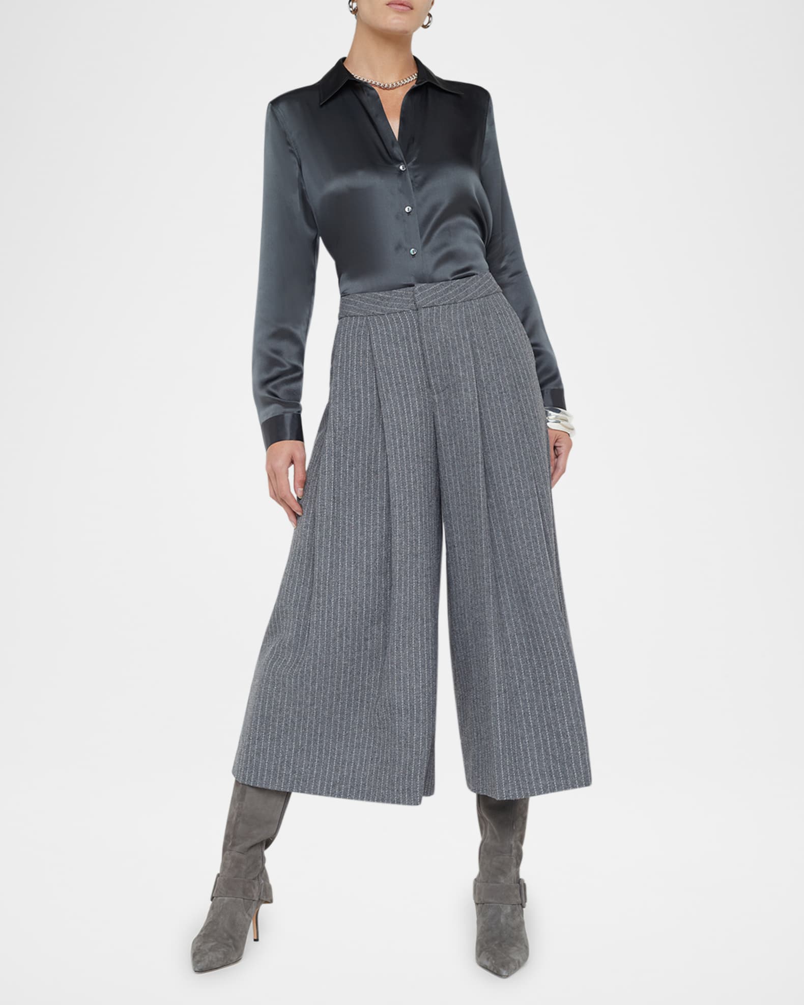 Mahalia Pinstripe Culotte Pants 1